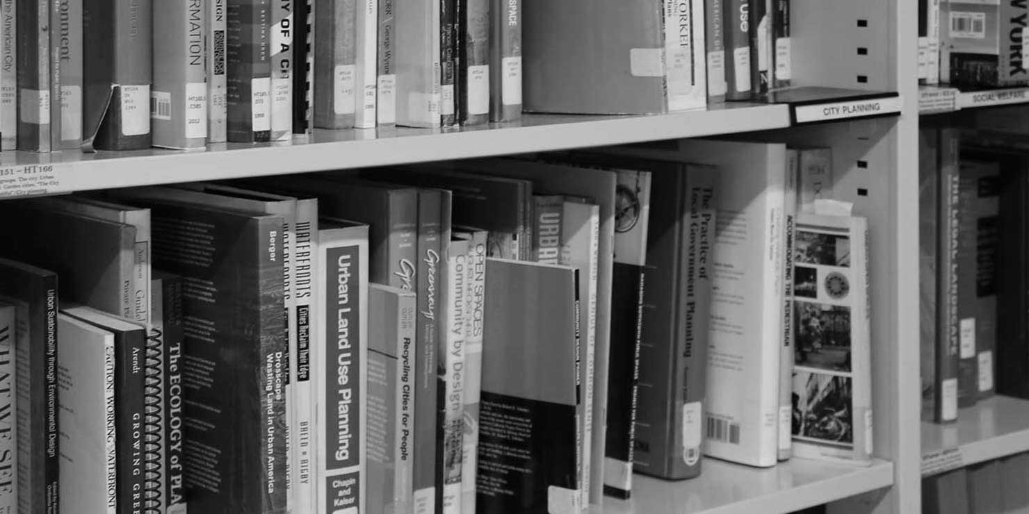 shelf of books in the Greenacre Library