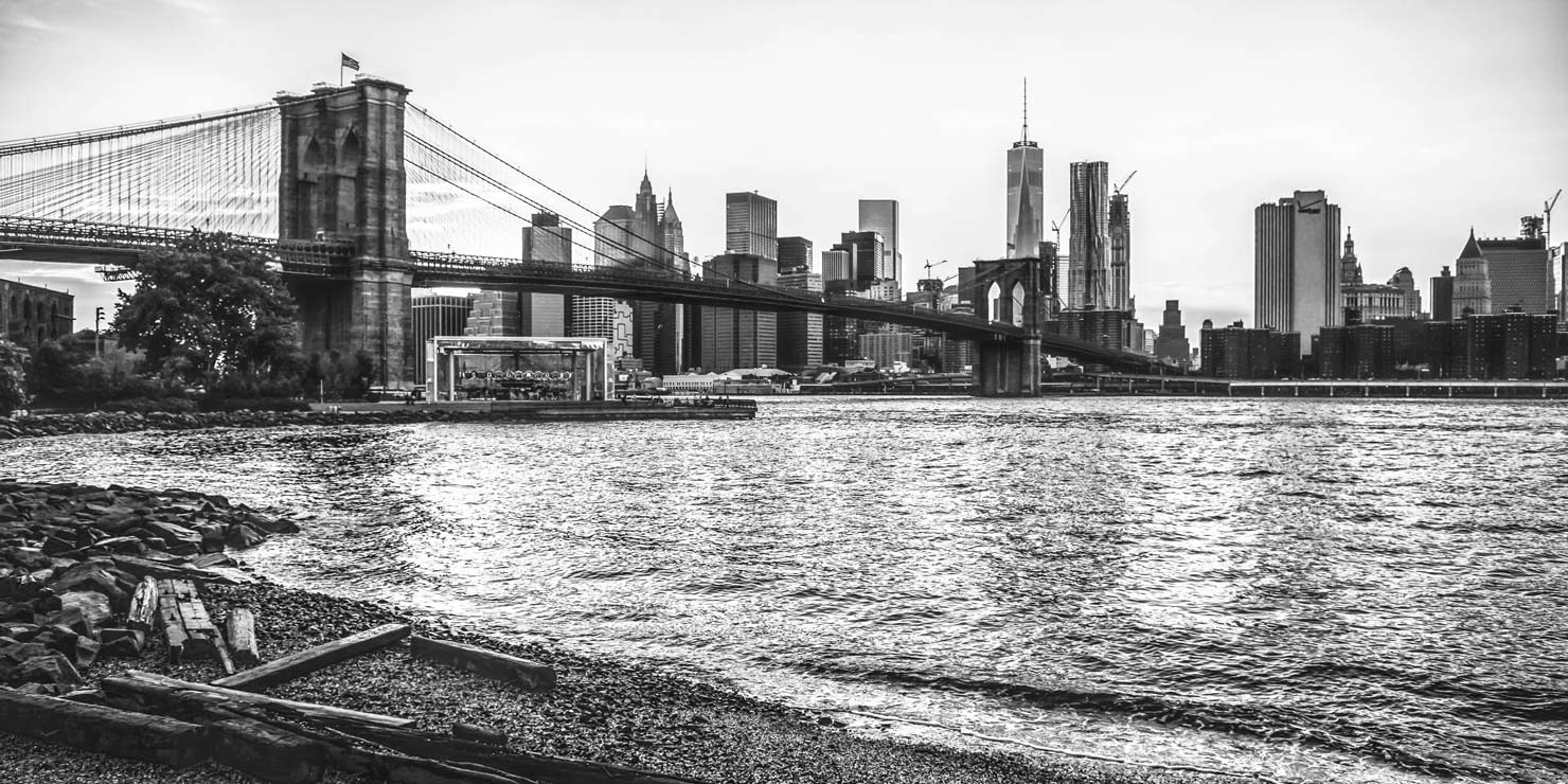 Brooklyn Bridge and Jane's Carouse below it