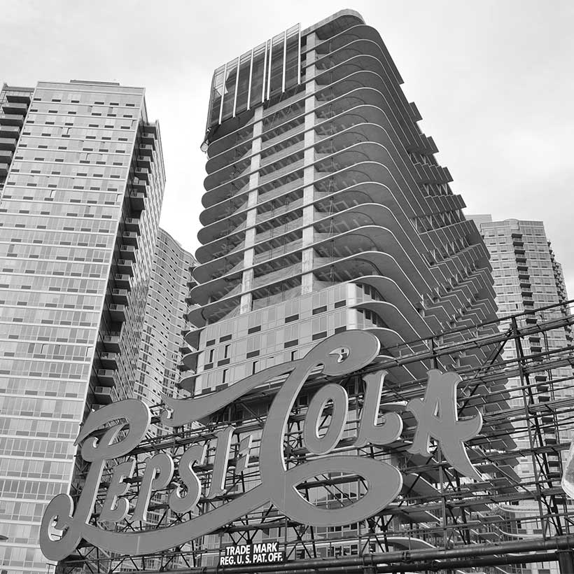 Pepsi-Cola sign at Gantry Plaza State Park in Long Island City. Photo: Wikimedia Commons, Joe Mabel.