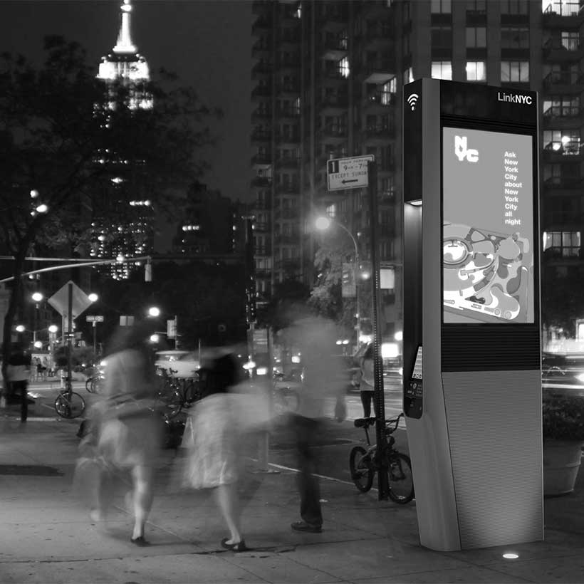 Rendering of a LinkNYC Wifi kiosk. Photo: LinkNYC.