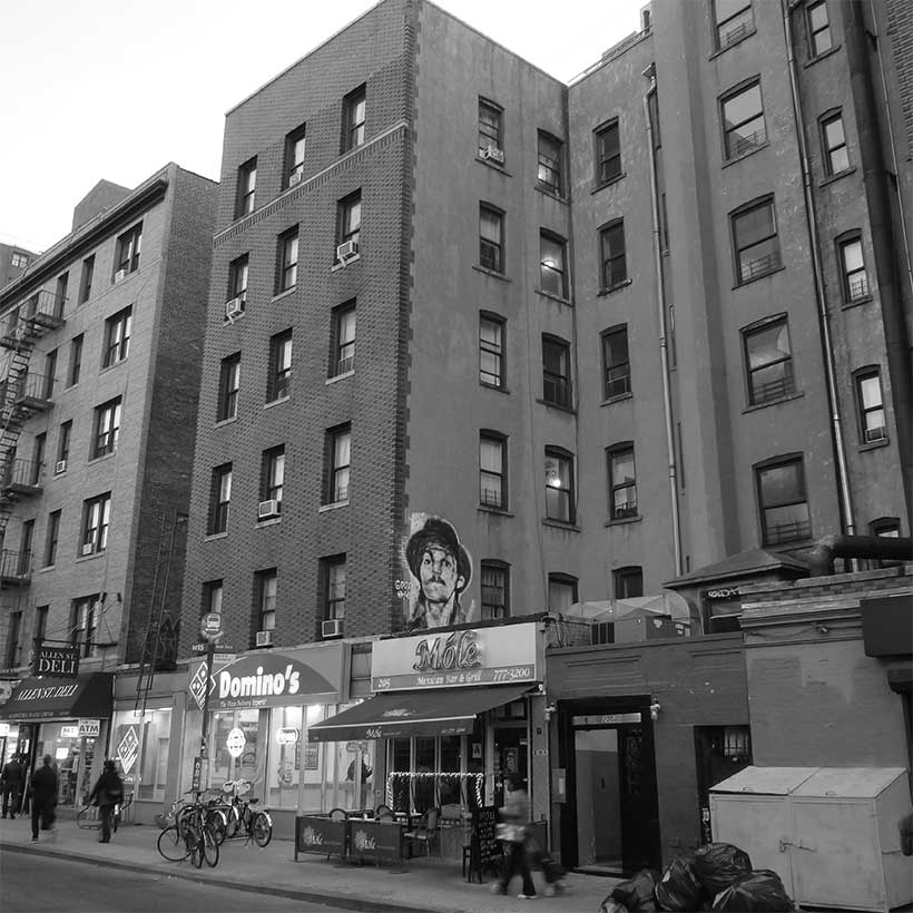 East Houston Street at Allen Street in Manhattan's Lower East Side. Photo: Wikimedia Commons, The All-Nite Images.