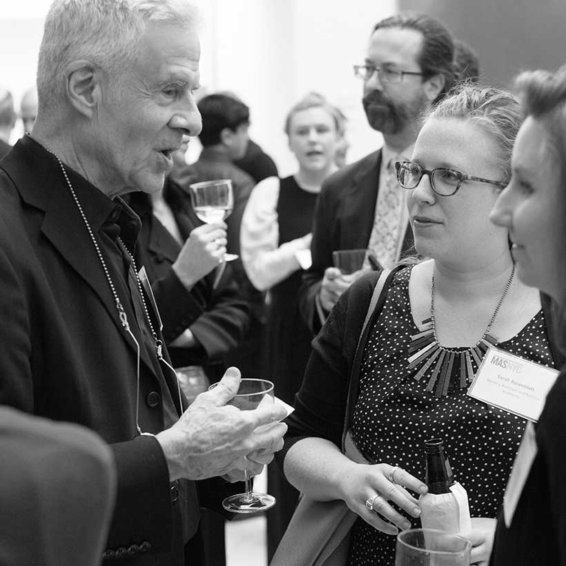 Guests at a reception after the MASterworks Awards in 2016. Photo: The Municipal Art Society of New York.