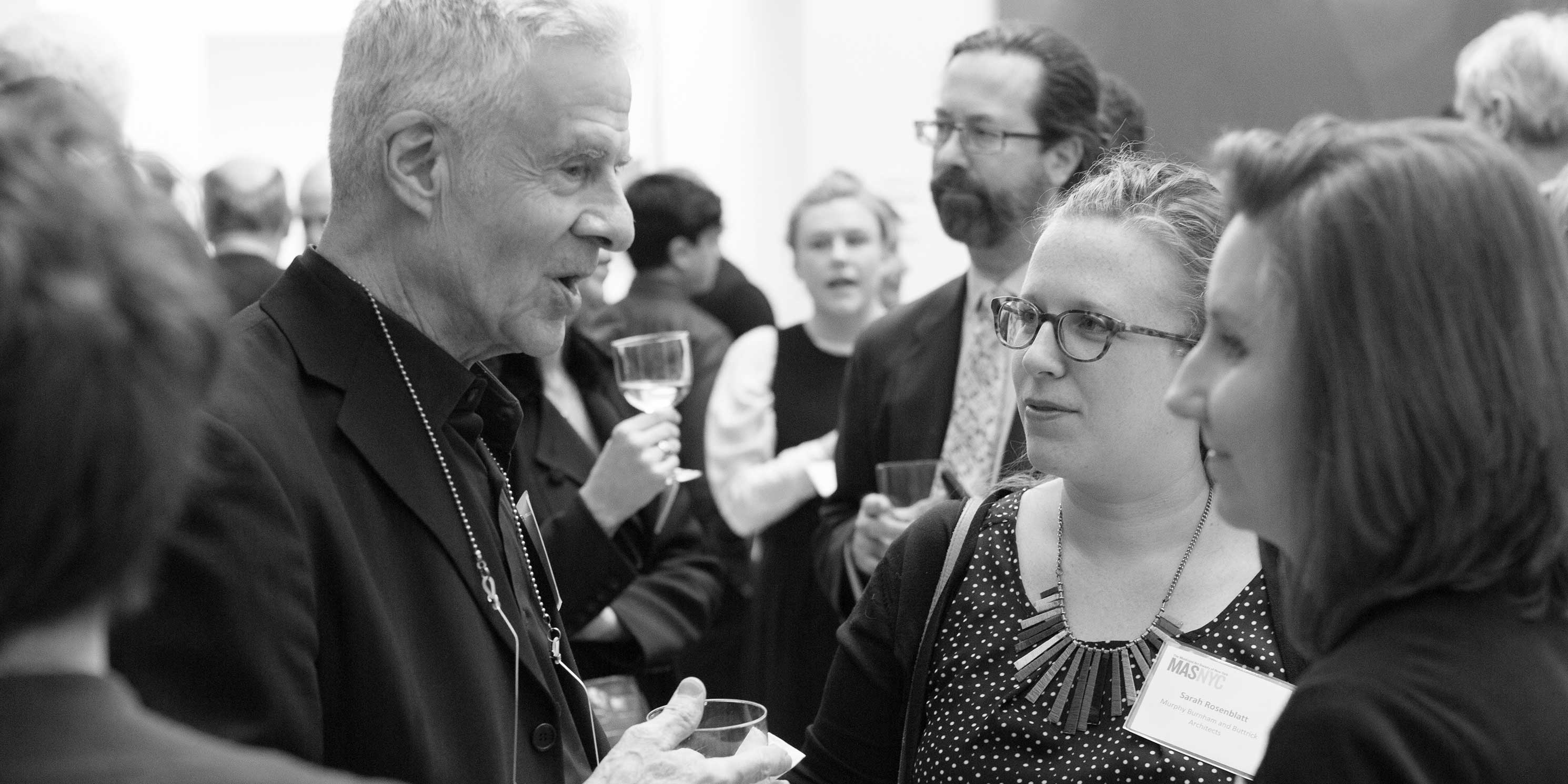 Guests at a reception after the MASterworks Awards in 2016. Photo: The Municipal Art Society of New York.