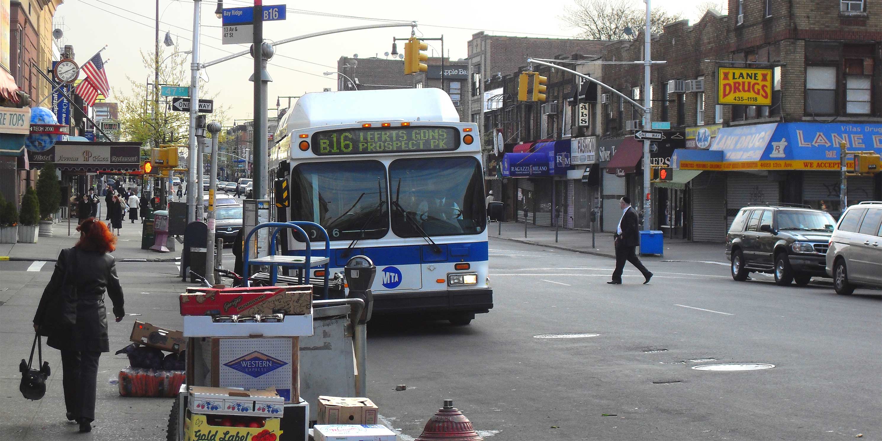 Traffic on 13th Street in Borough Park