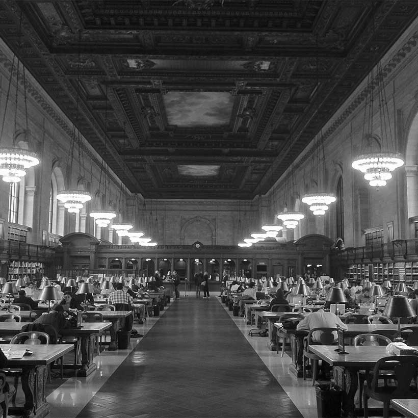 The Rose Reading Room at the New York Public Library's Stephen A. Schwarzman Building. Photo: Wikimedia Commons, Ran Yaniv Hartstein.