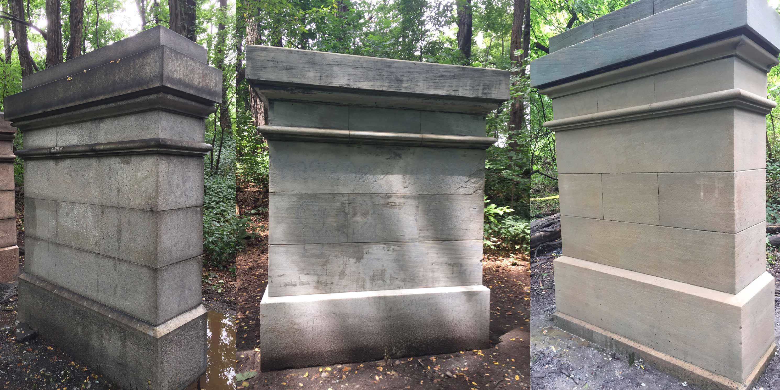 The Grand Central Stones in Van Cortlandt Park after renovation. Photo: Tatti Art Conservation.