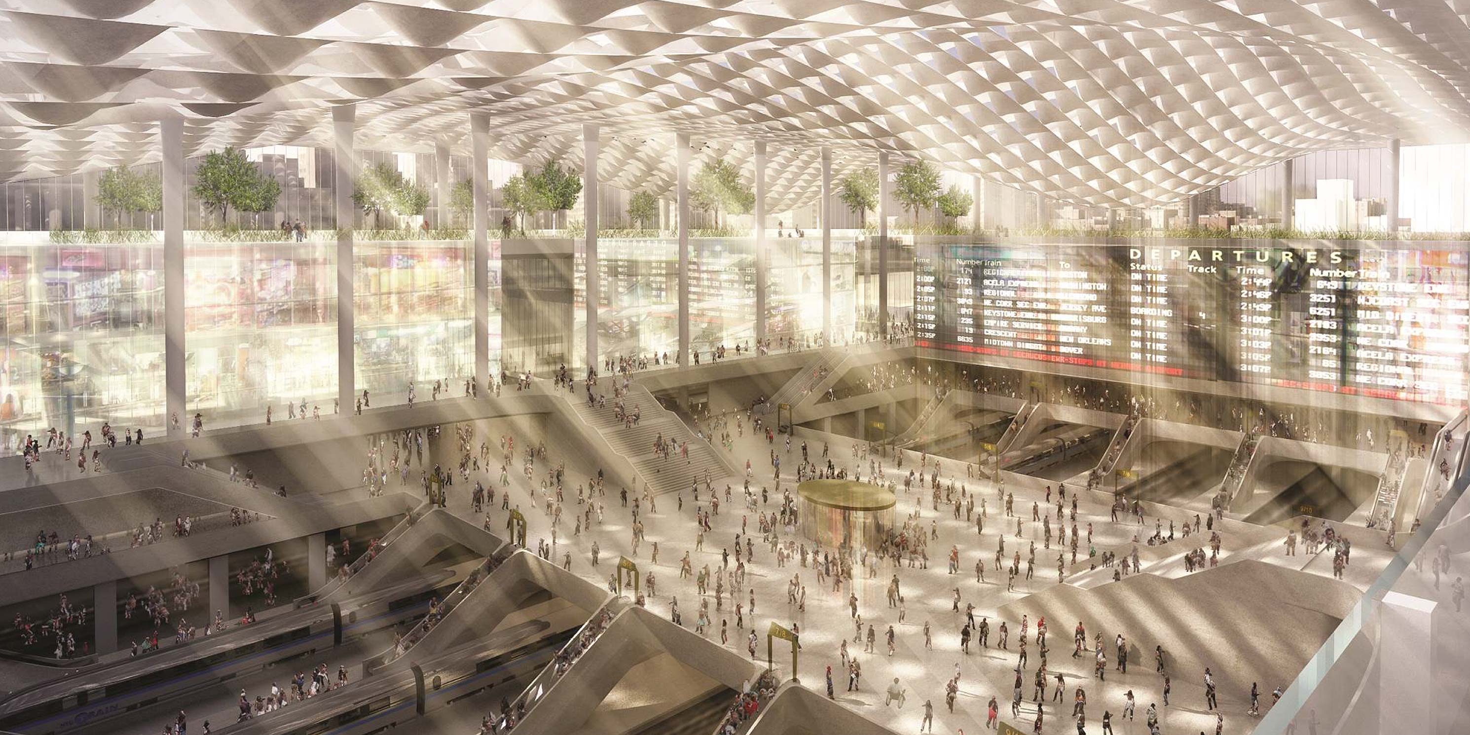 Interior rendering of a future Penn Station