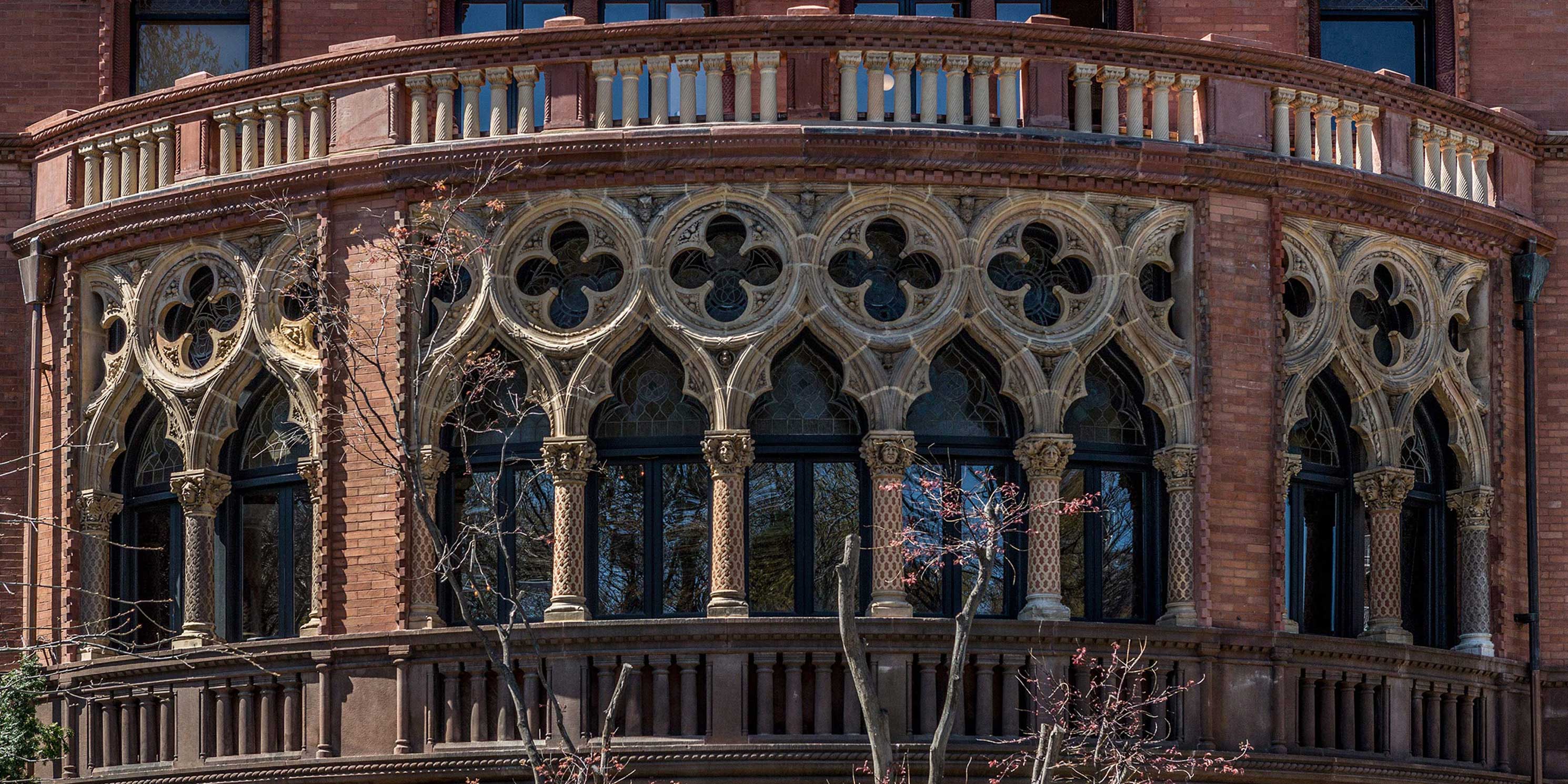 large curved windows of the Montauk Club