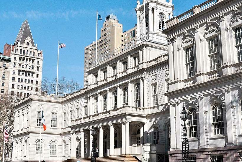 exterior of New York City's City Hall