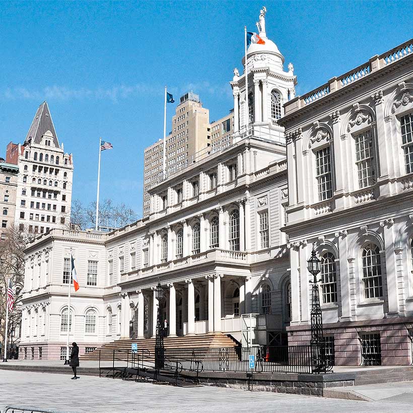 exterior of New York City's City Hall