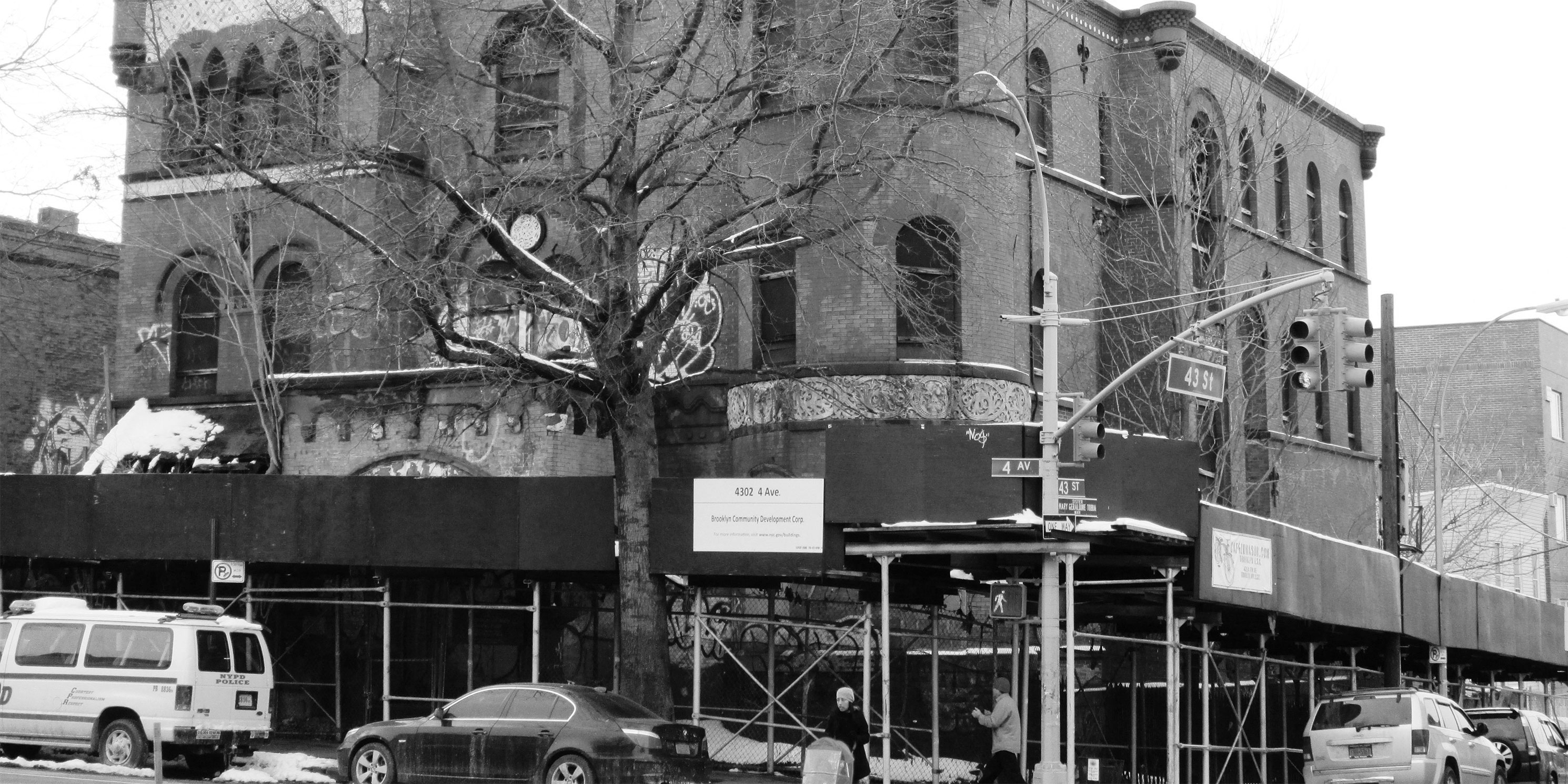 The former Brooklyn Police Department 18th Police Precinct Station House and Stable at 4302 4th Avenue in the Sunset Park neighborhood of Brooklyn. Photo: Wikimedia Commons, Beyond My Ken.