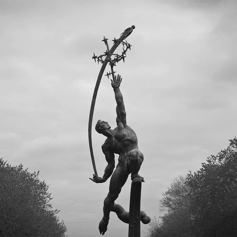 the Rocket Thrower, a sculpture in Flushing Meadows - Corona Park, Queens, New York