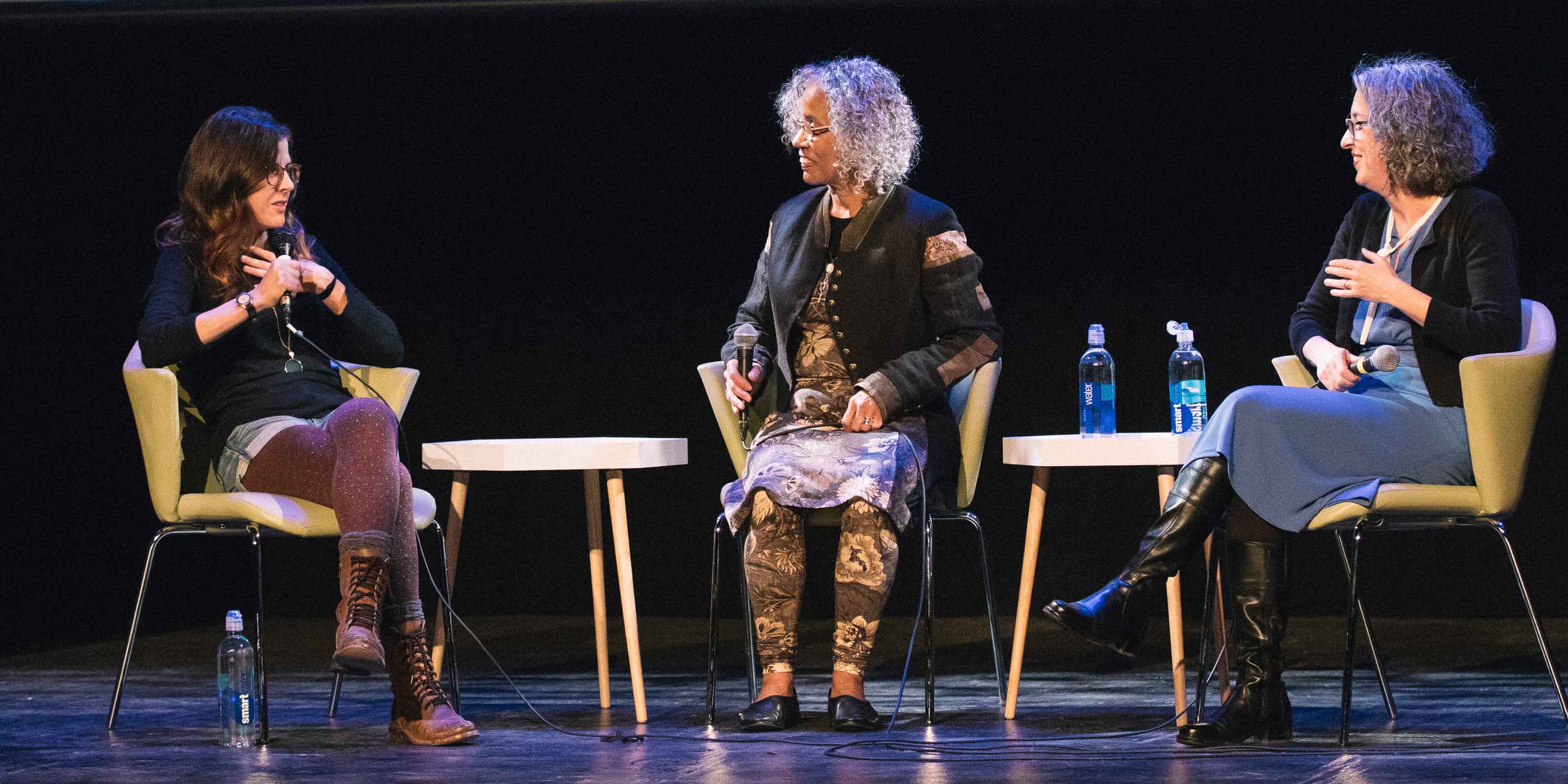 Julia Wertz, Pat Cruz, Melissa Rachleff during the event's panel discussion