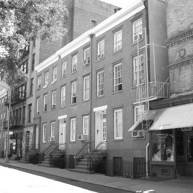 Historic homes on Jones Street in Manhattan