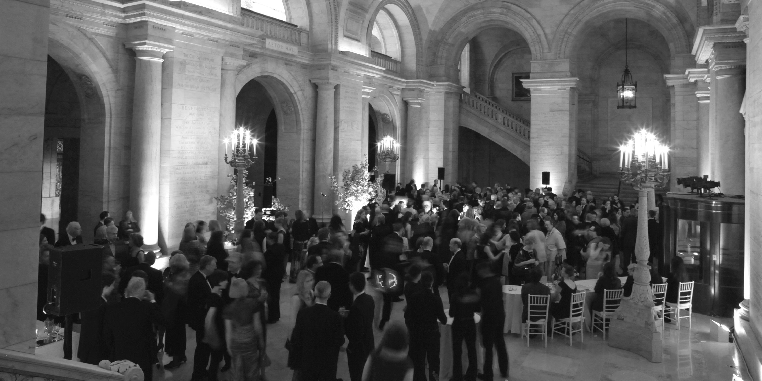 people mingle at the 2011 Gala in the New York Public Library