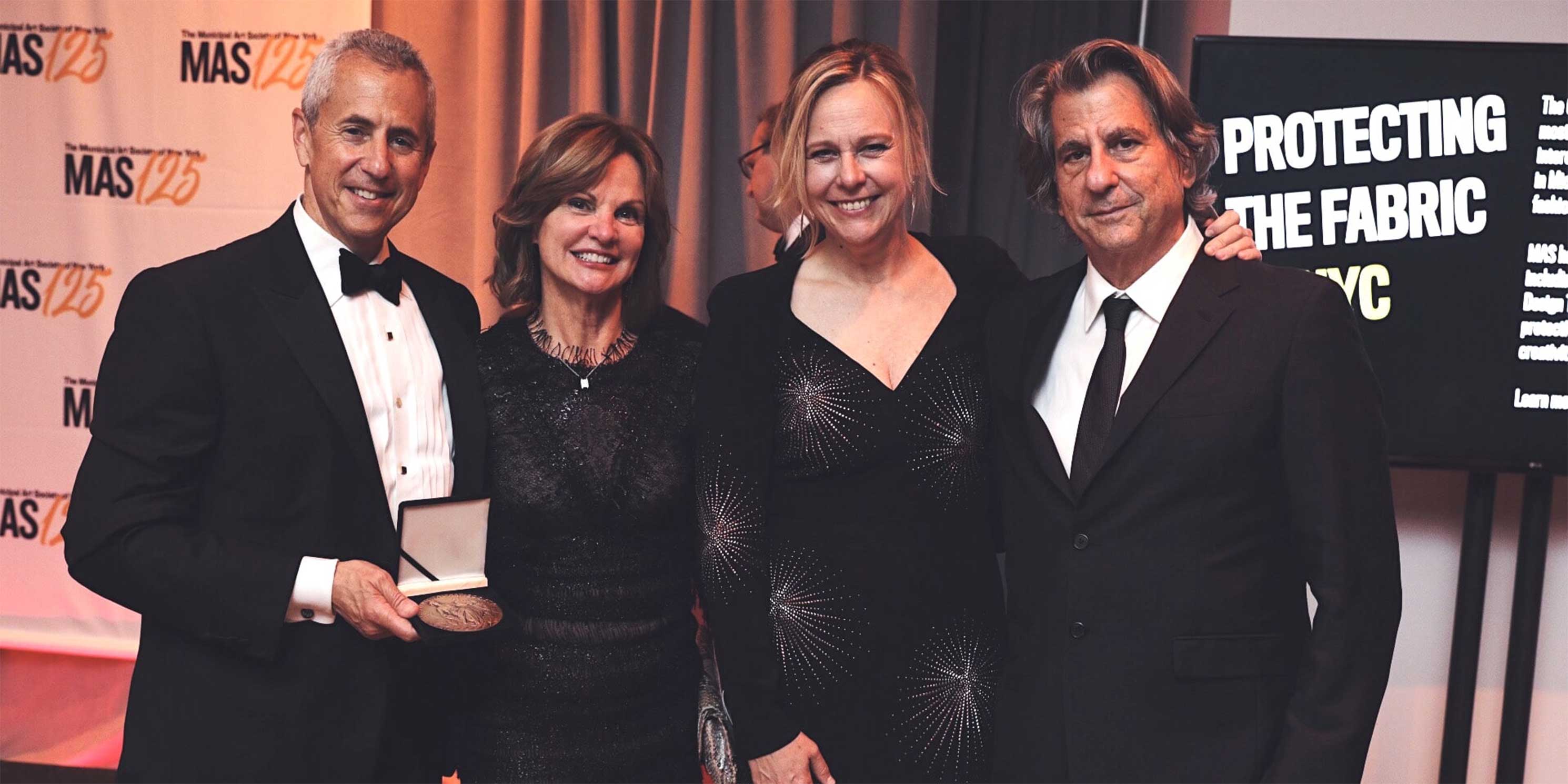 Audrey and Danny Meyer, Christy MacLear, and David Rockwell at the 2018 Gala