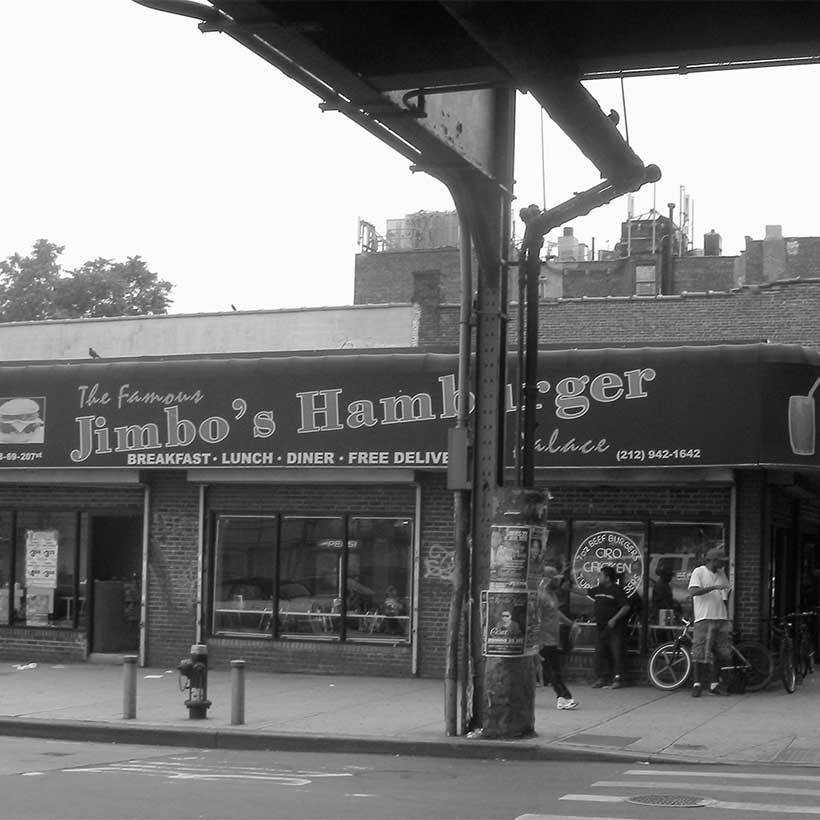 Jimbo's Hamburger on 207th Street in Inwood. Photo: Wikimedia Commons, Jim Henderson.