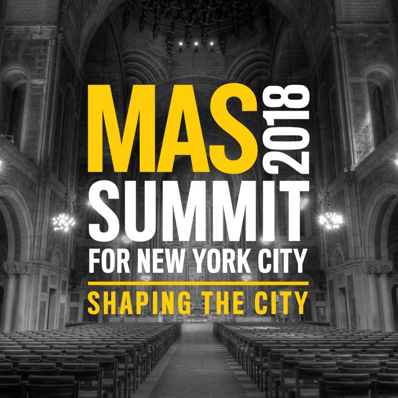 advertisement for the Municipal Art Society of New York's Summit, 2018