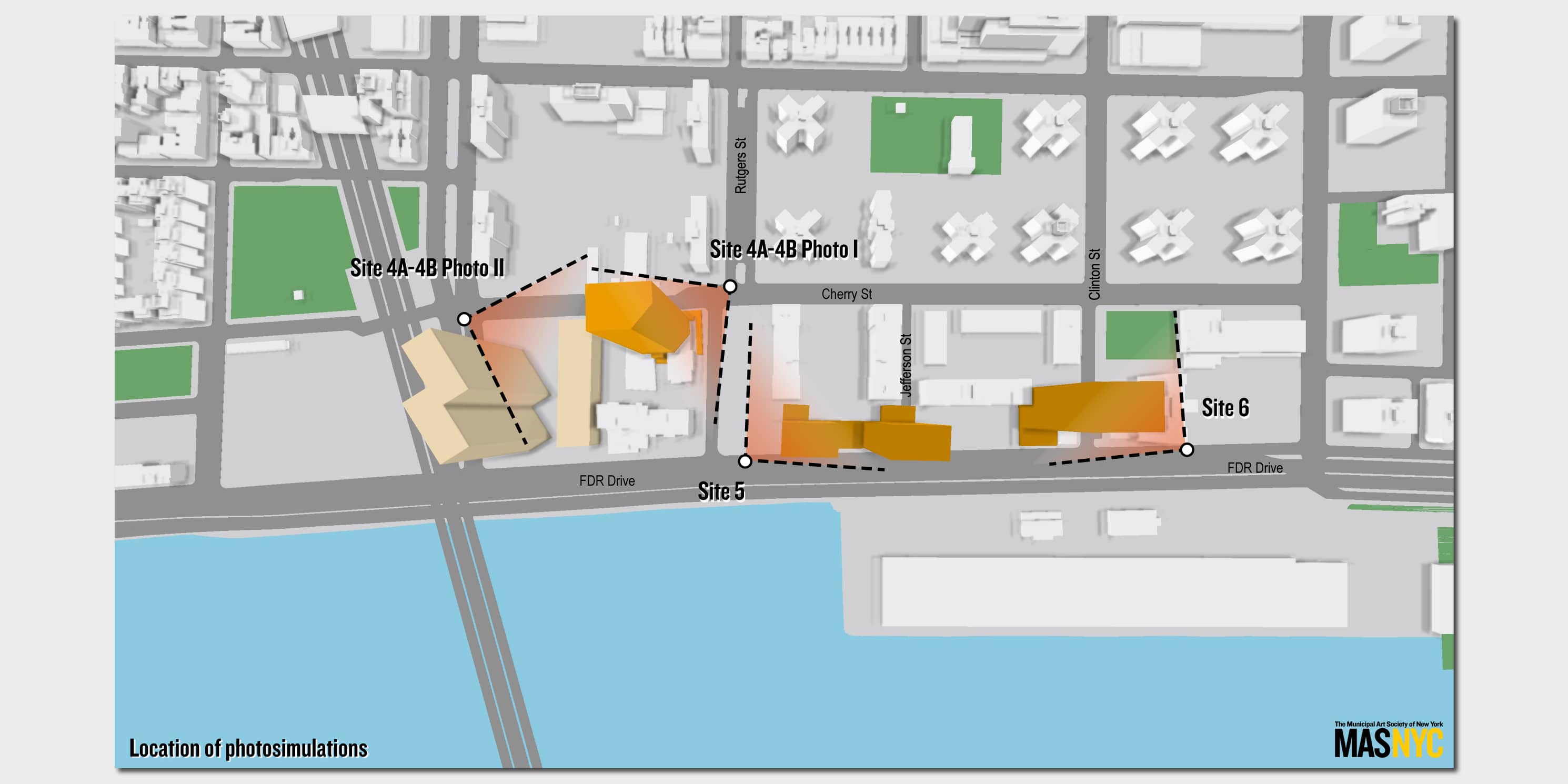 map of area surrounding Two Bridges proposed development