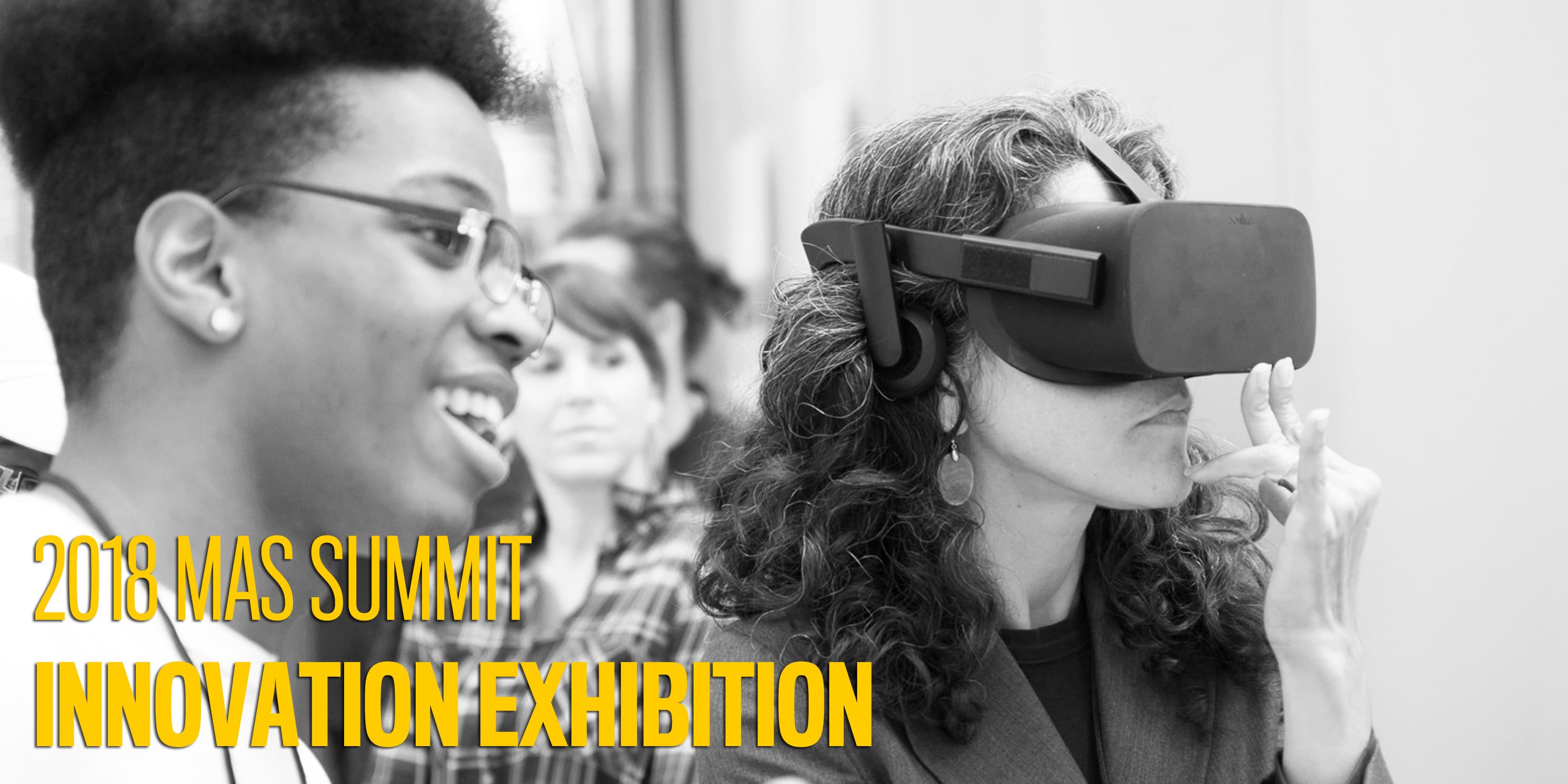 attendees using virtual reality headsets at the 2017 Innovation Exhibition