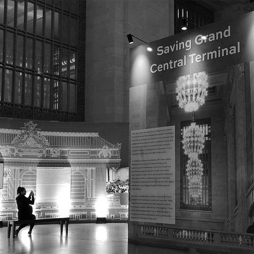 The Saving Grand Central exhibit in Grand Central Terminal's Vanderbilt Hall. Photo: Grand Central Terminal.