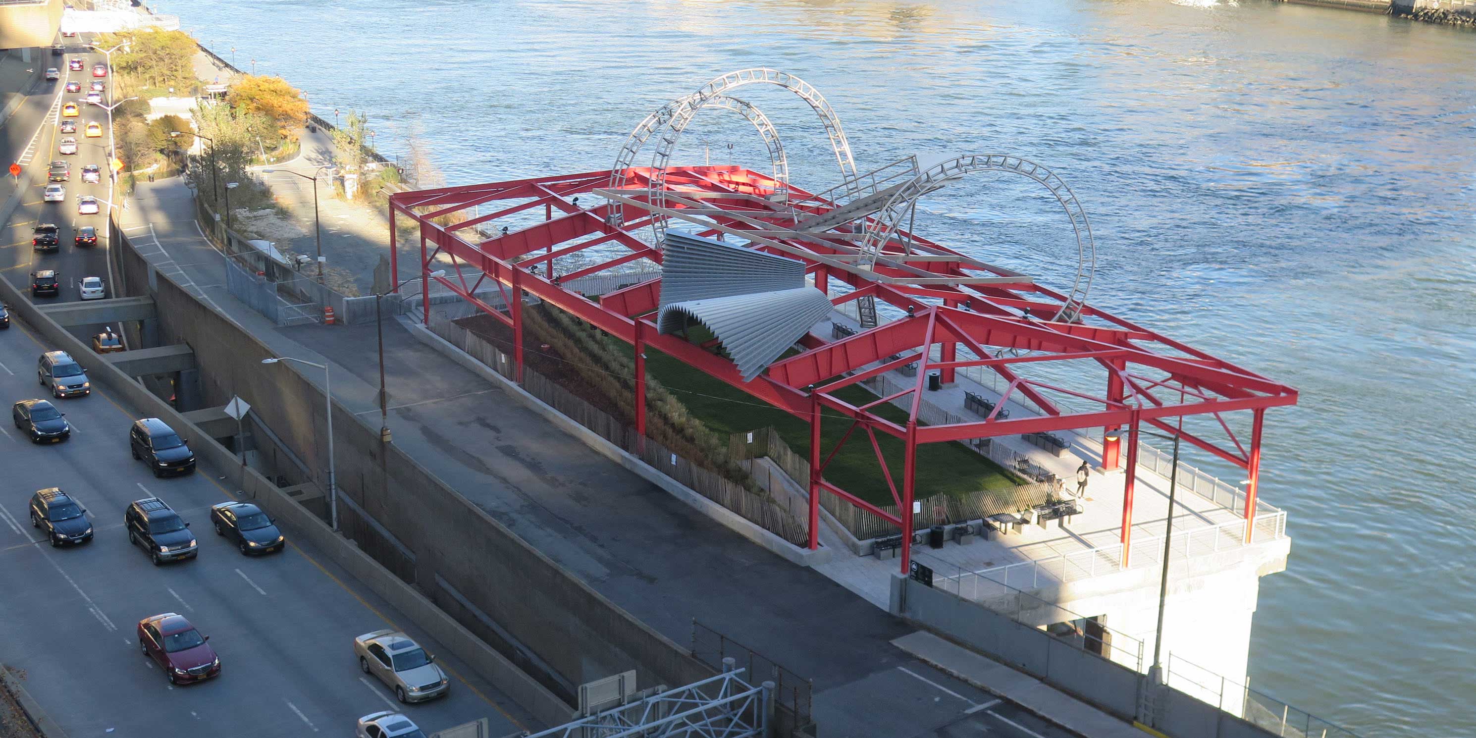 Alice Aycock’s sculpture East River Roundabout