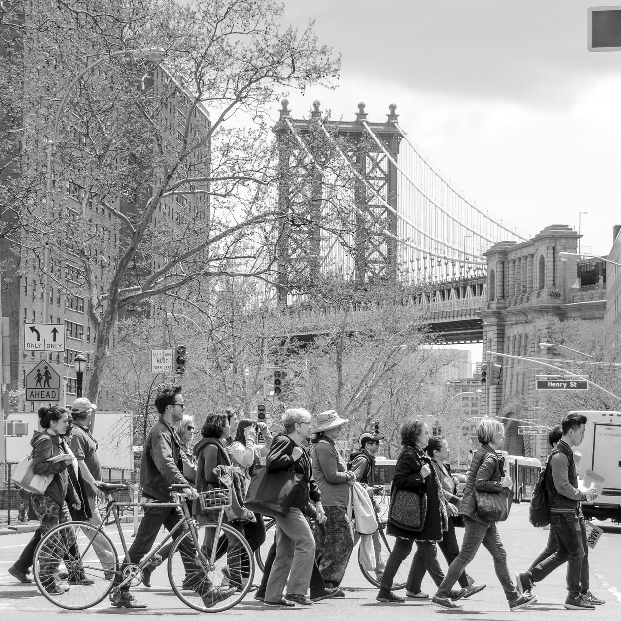 People on a walking tour in New York City