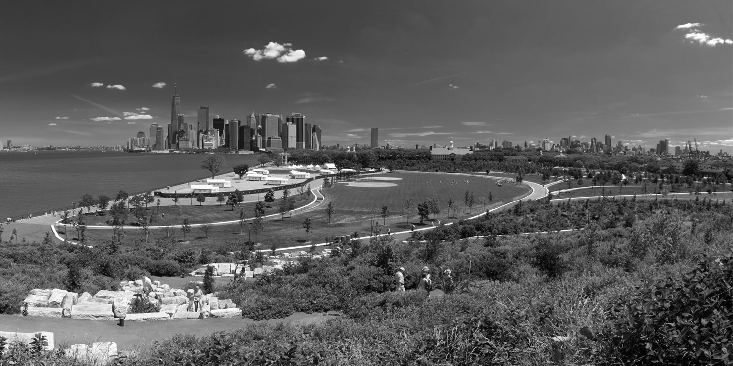 Governors Island with Manhattan in the background