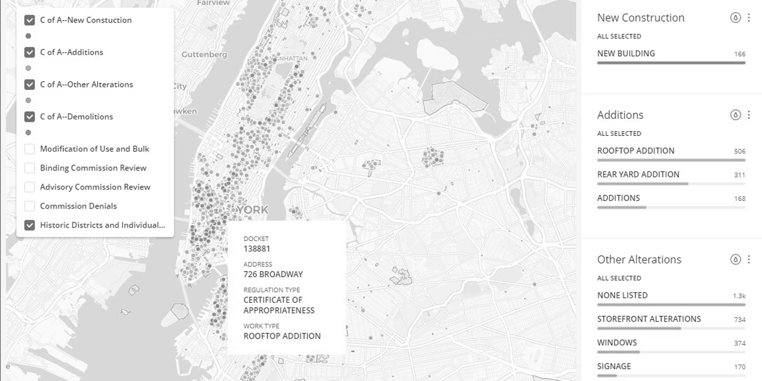 Map of landmarks in Manhattan