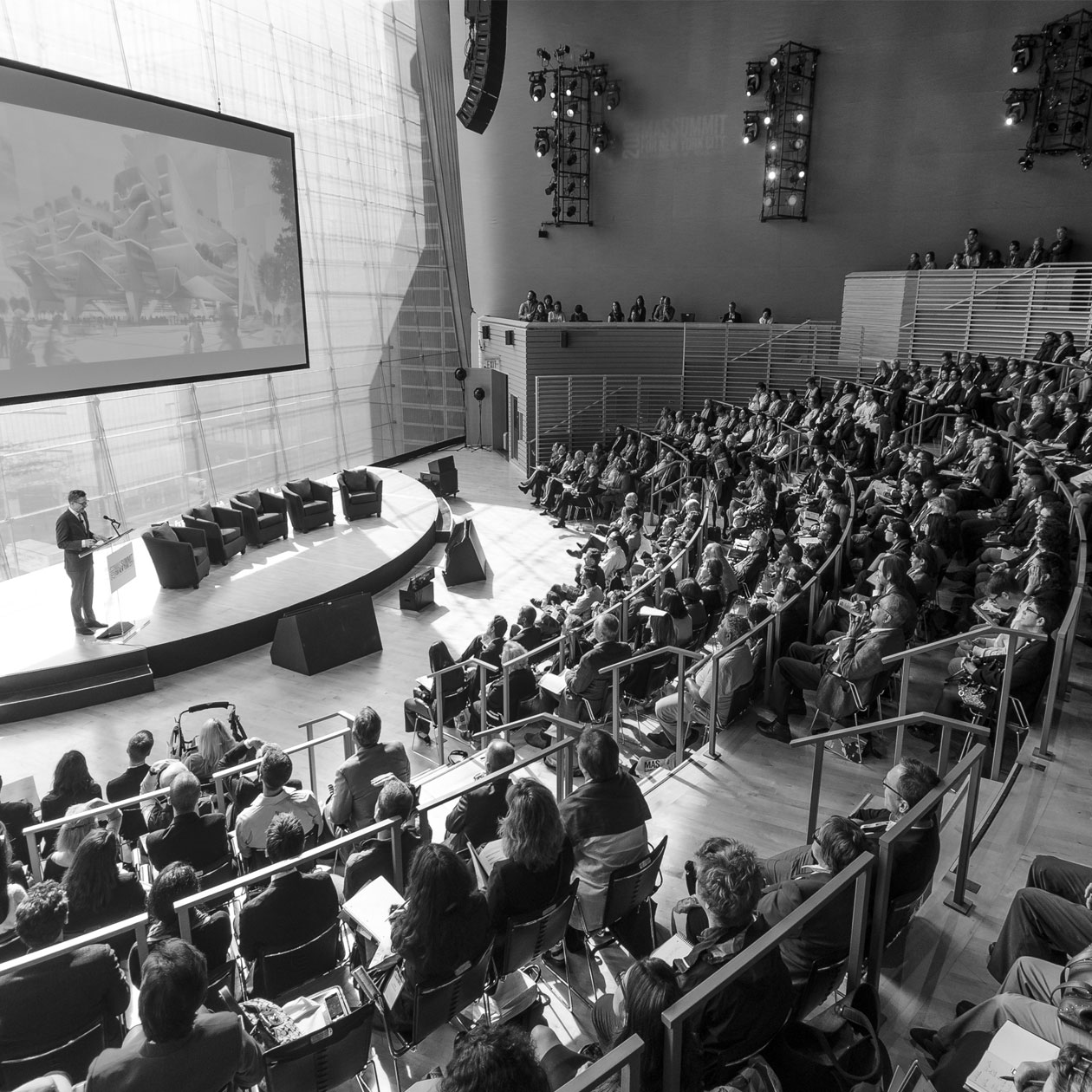 Auditorium of people at Summit for New York City