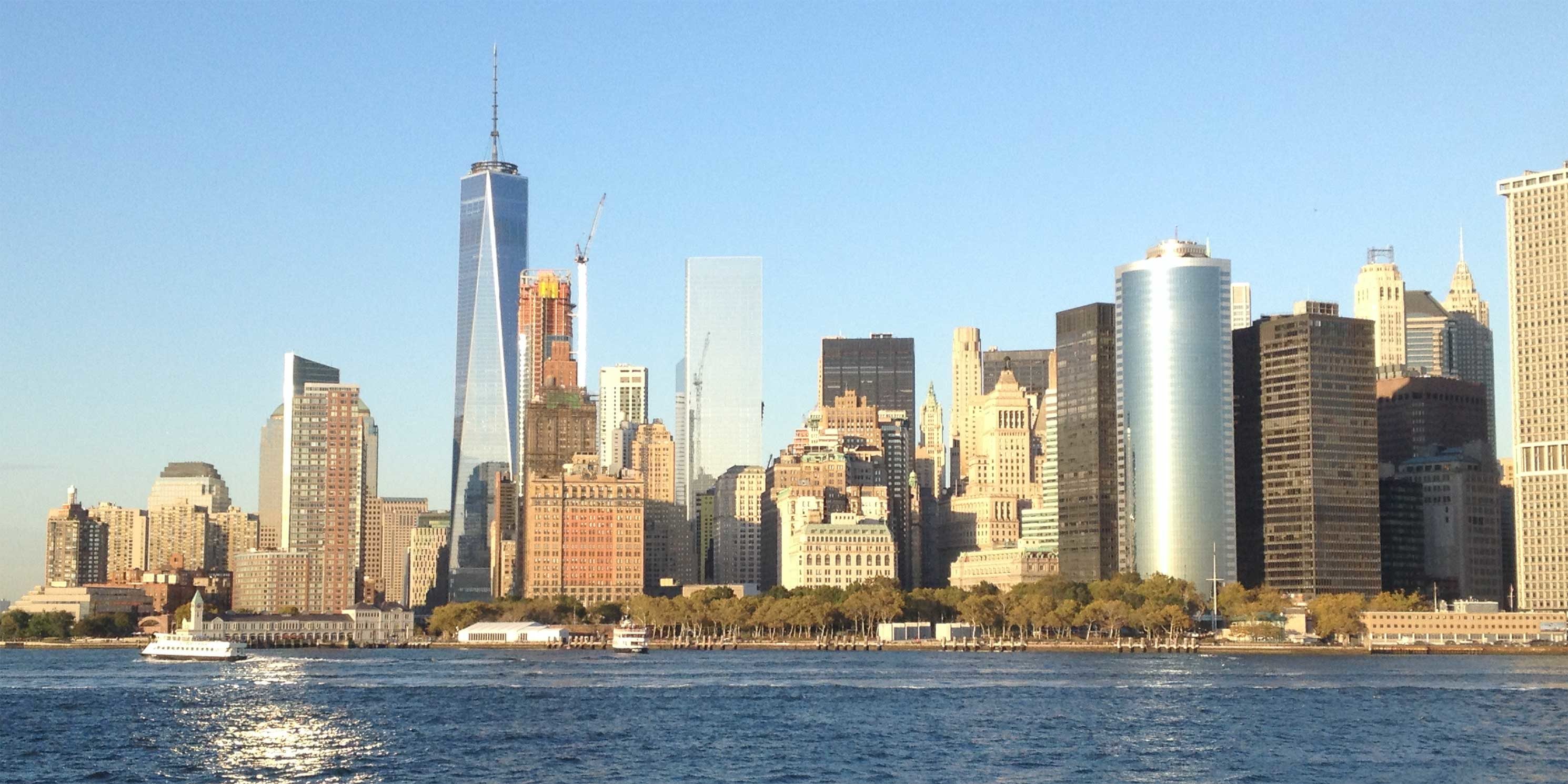 Lower Manhattan skyline seen from the Staten Island Ferry