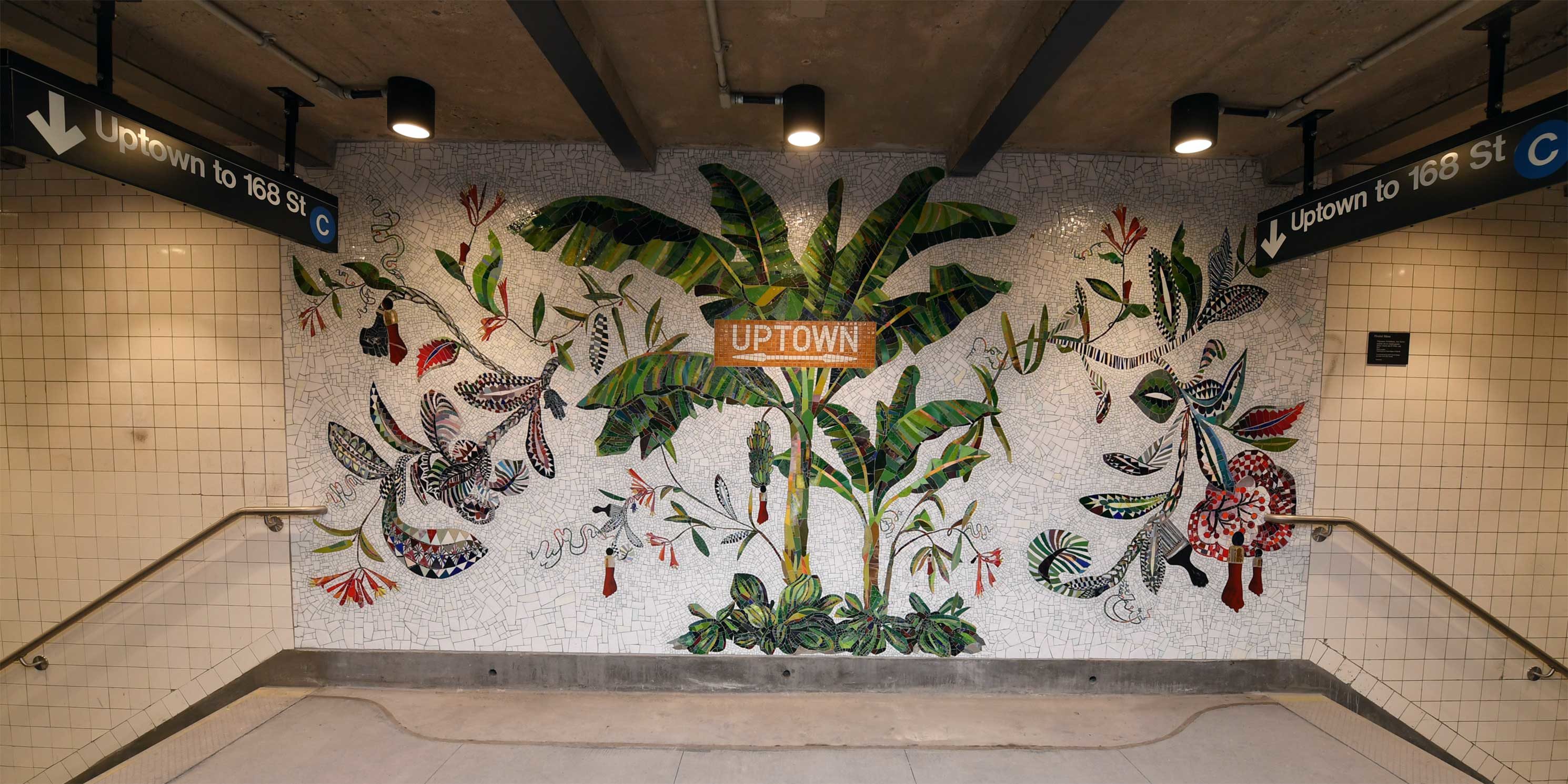 tile mural in subway station