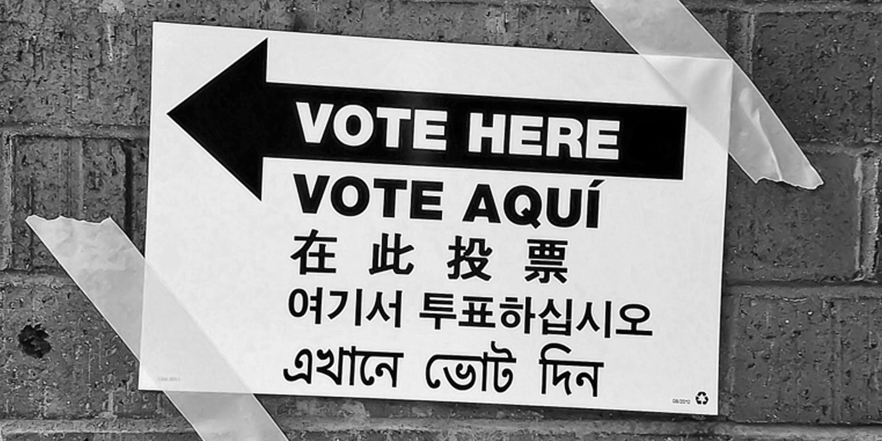 vote here sign in multiple languages