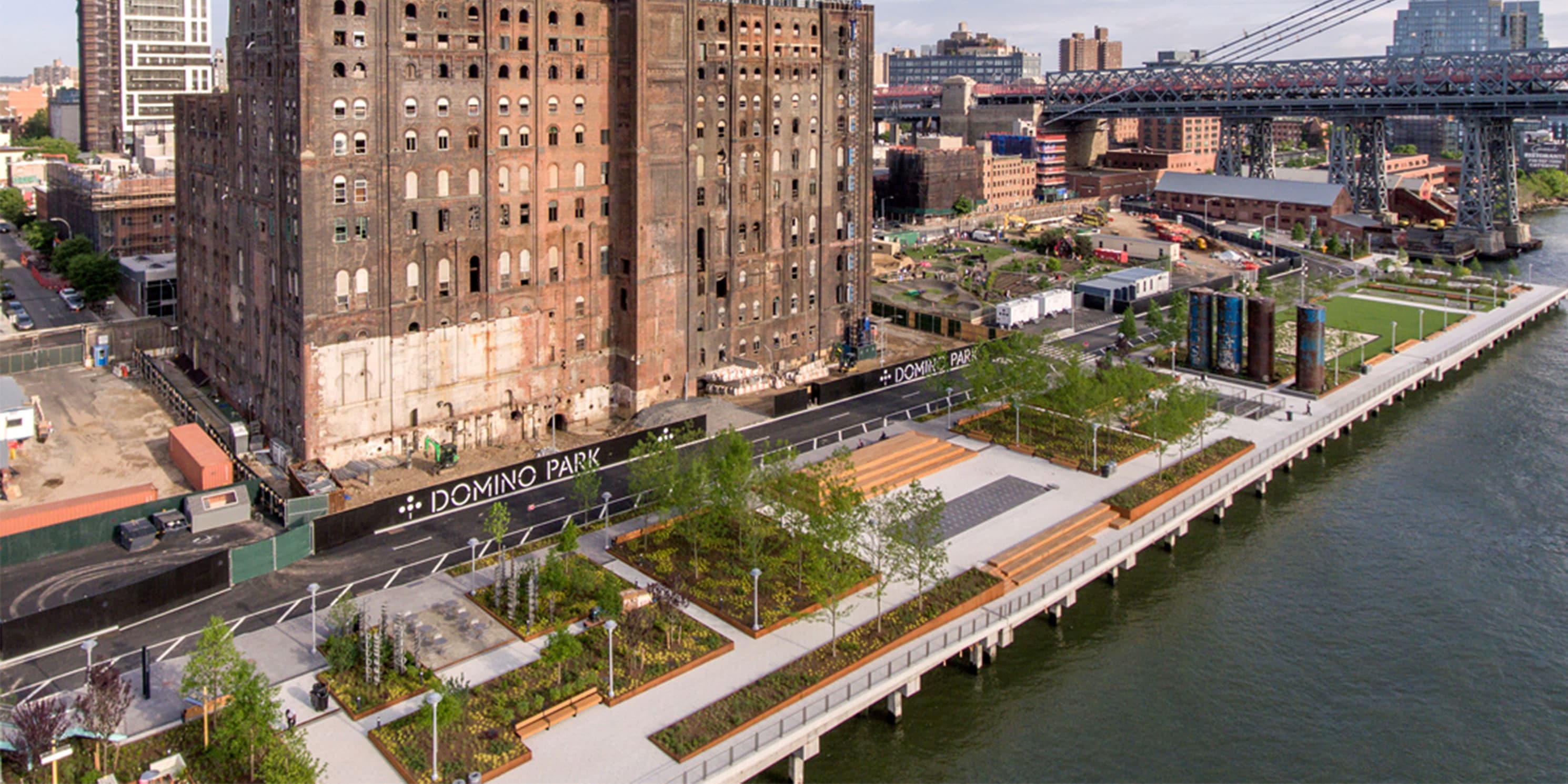 high angle view of Domino Park