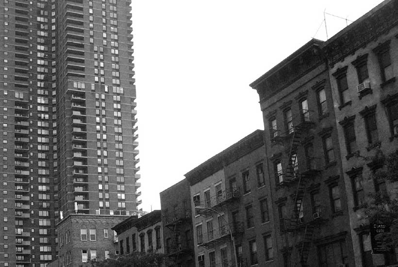 Manhattan Plaza performing arts residence and Film Center Cafe on Ninth Avenue