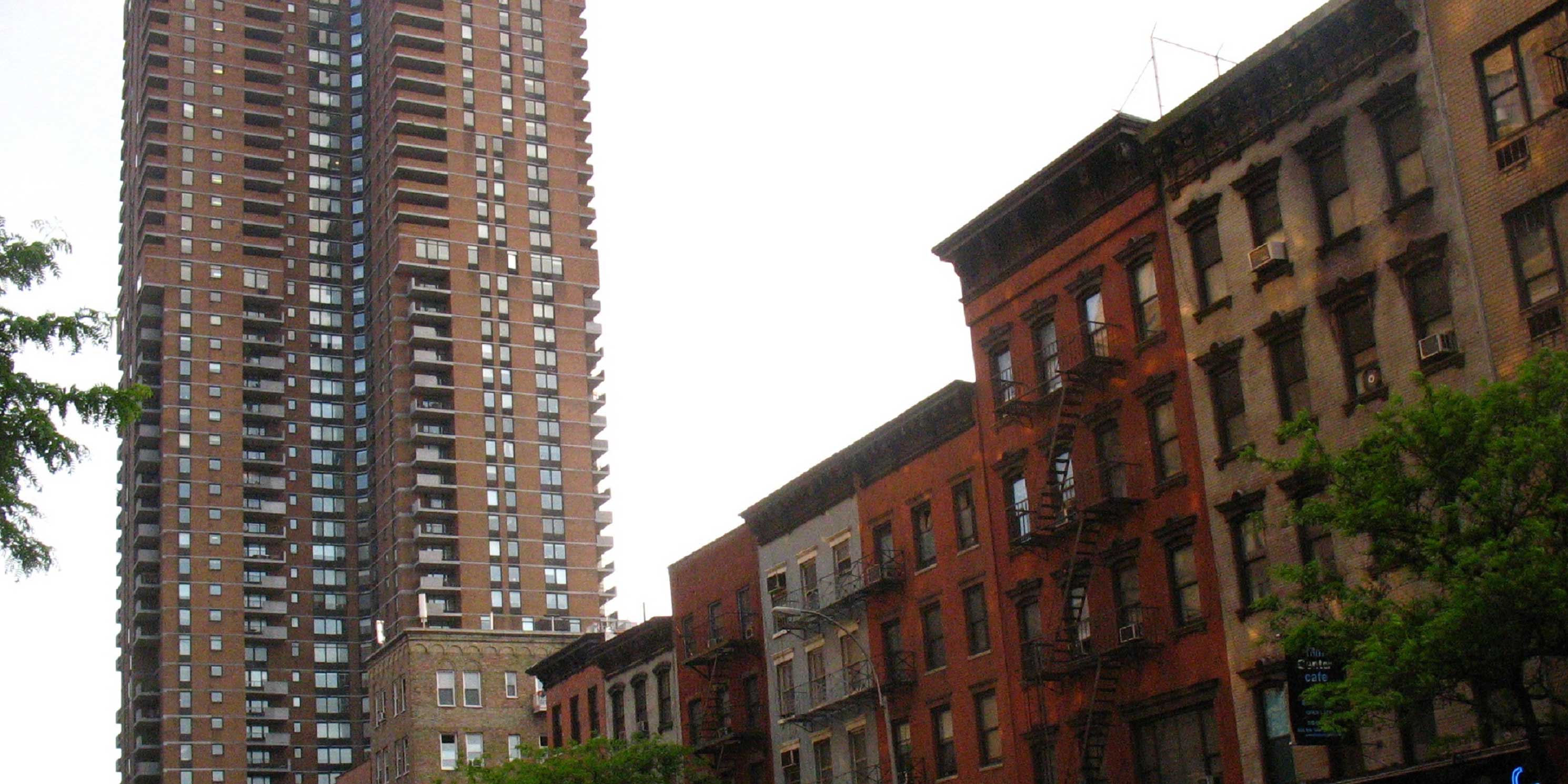 Manhattan Plaza performing arts residence and Film Center Cafe on Ninth Avenue