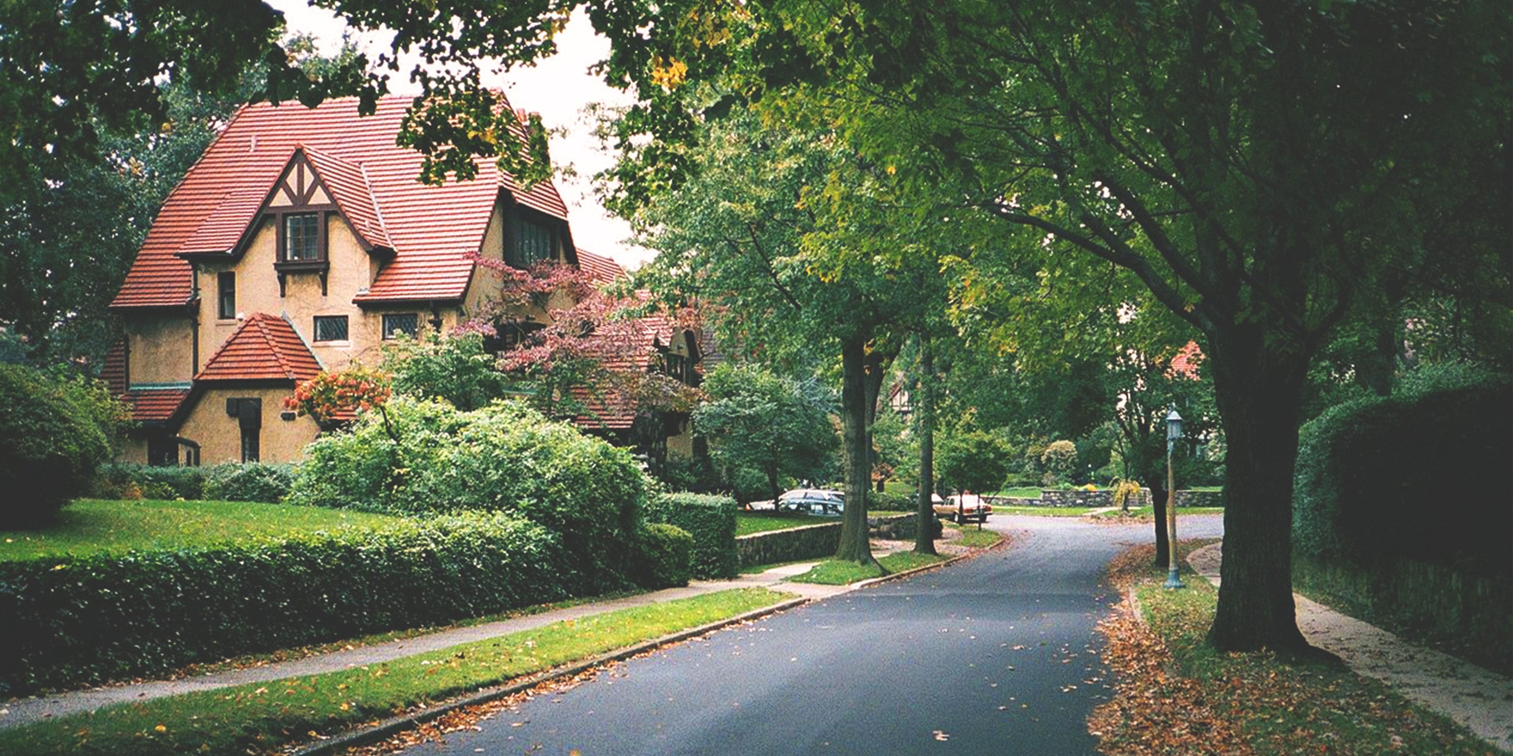 quiet street in Forest Hills Gardens, Queens