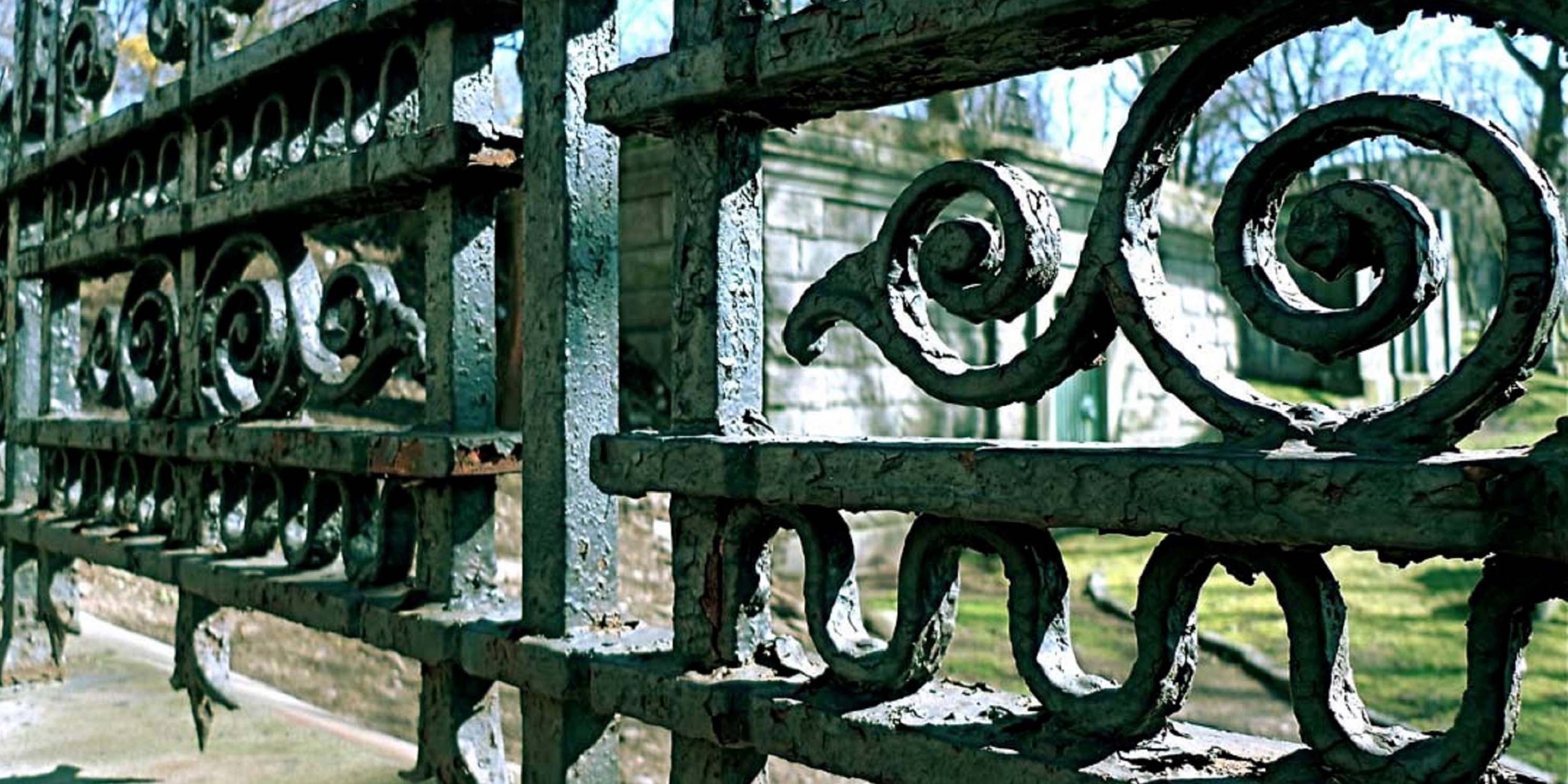 Iron fence at Trinity Church Cemetery