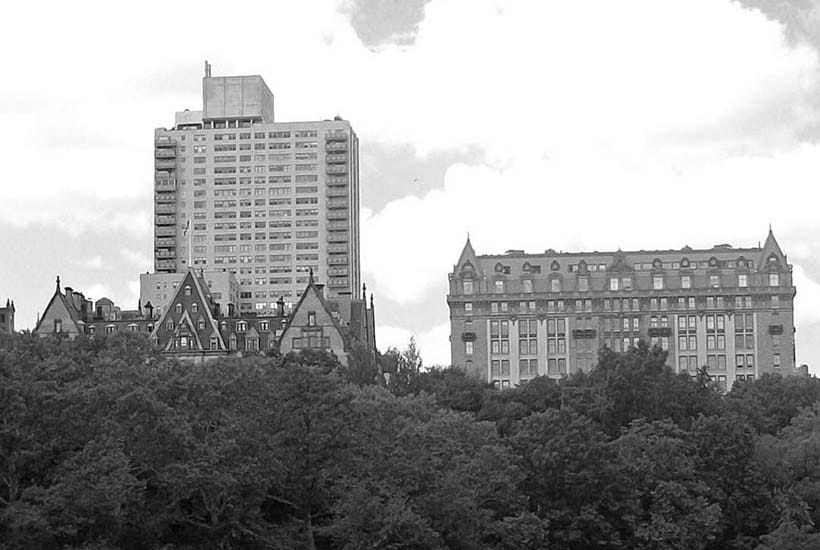 Tops of Central Park Wet buildings, seen from Central Park