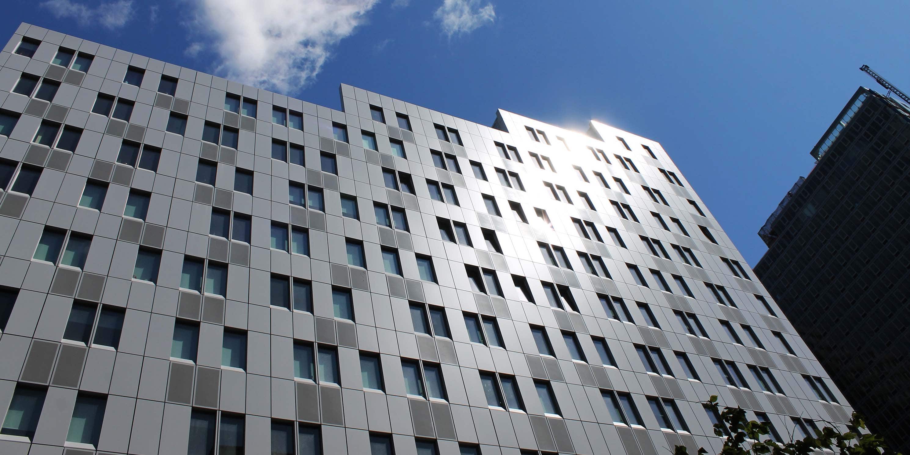 Exterior of the modern-looking Mercedes House