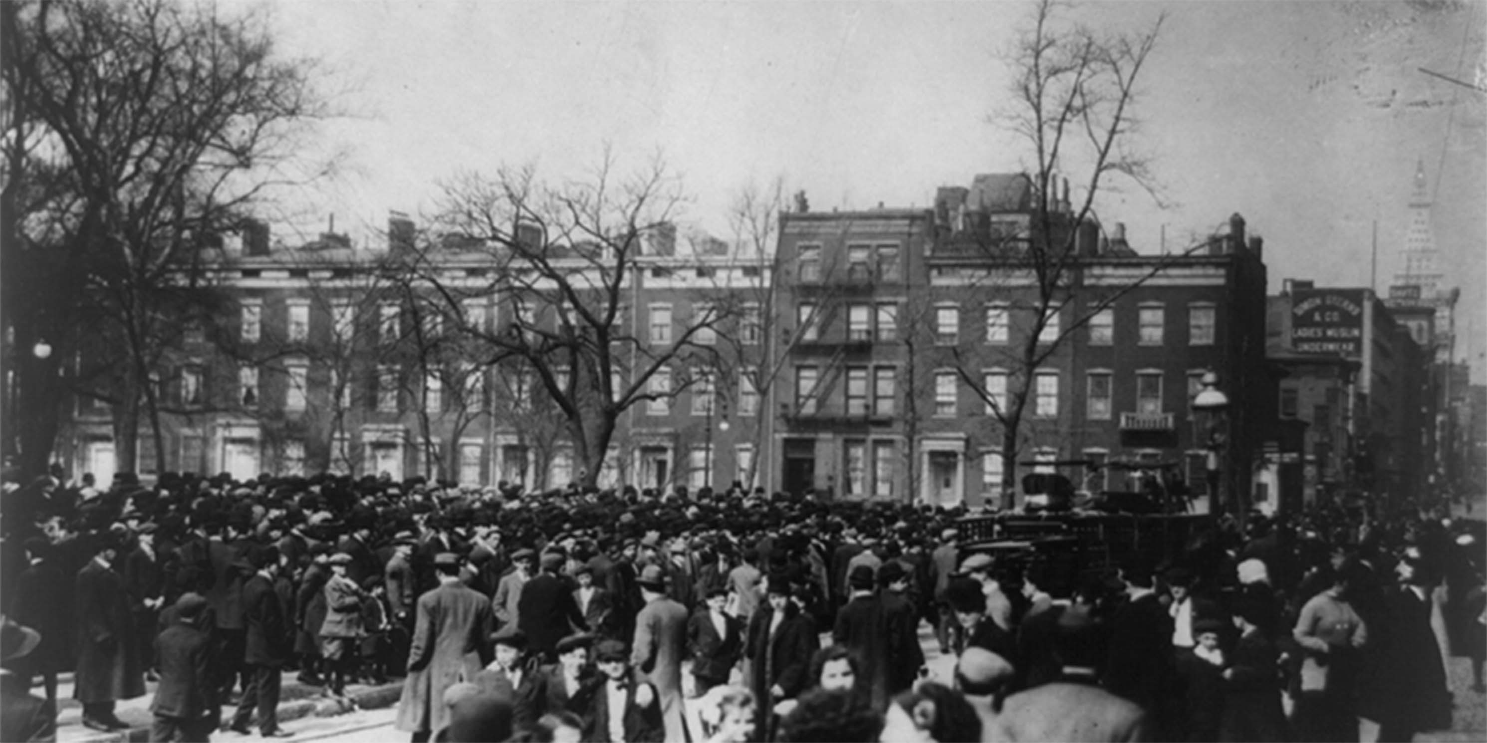 Crowd at the scene of the Triangle Waist Co. fire