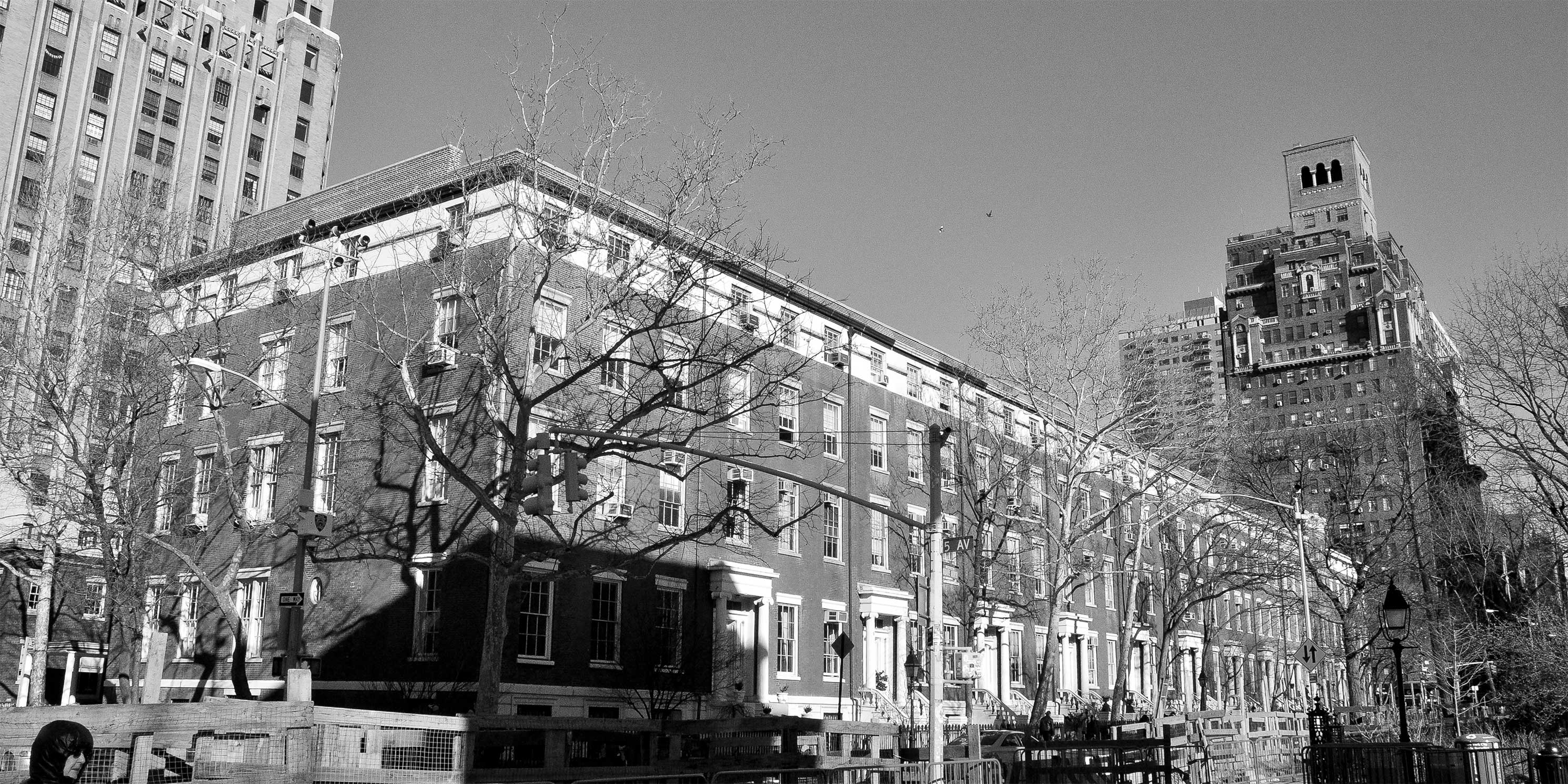 Greek Revival rowhouses around Washington Square