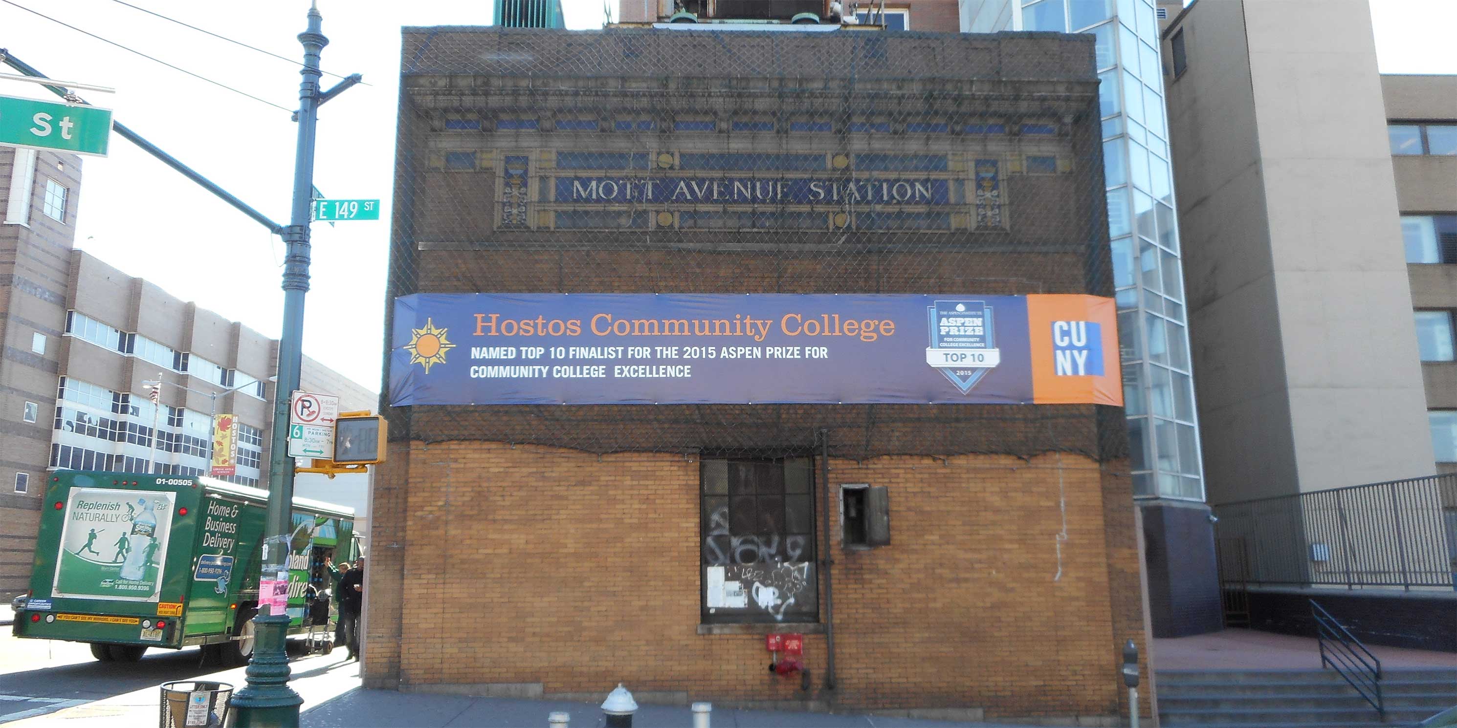 Large brick building, the Mott Avenue Control House