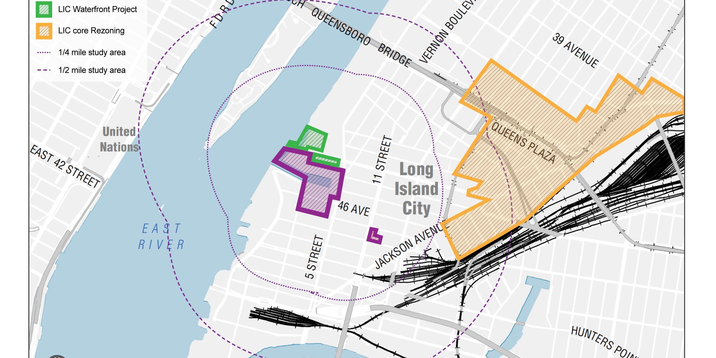 Map depicting potential segmentation from the rezoning