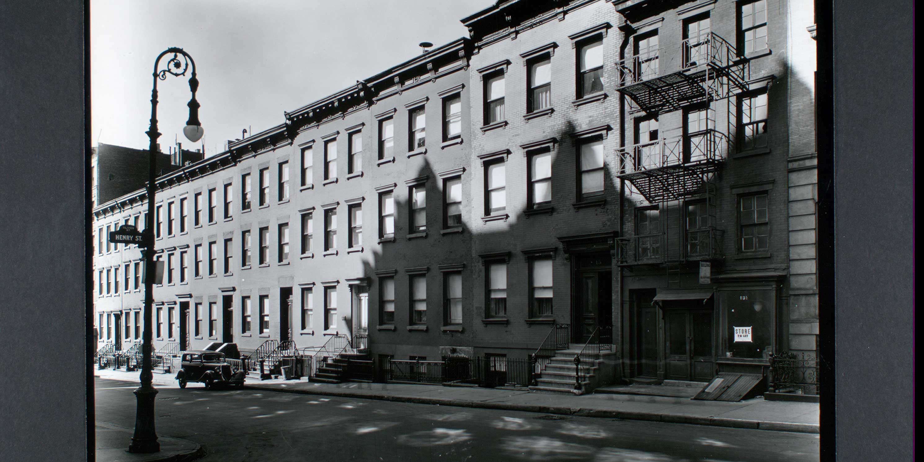 archival photo of buildings on Oliver Street