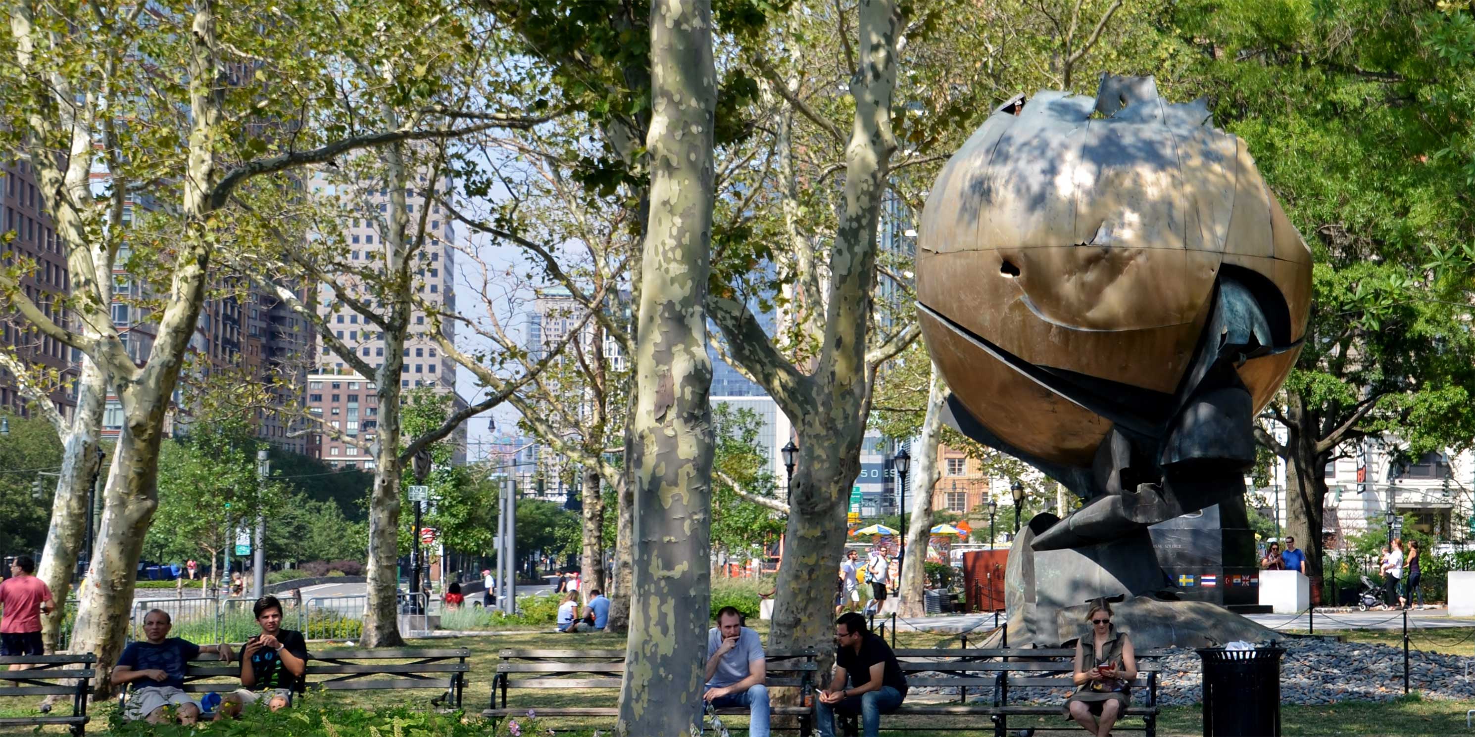 The Sphere, an outdoor sculpture in Battery Park