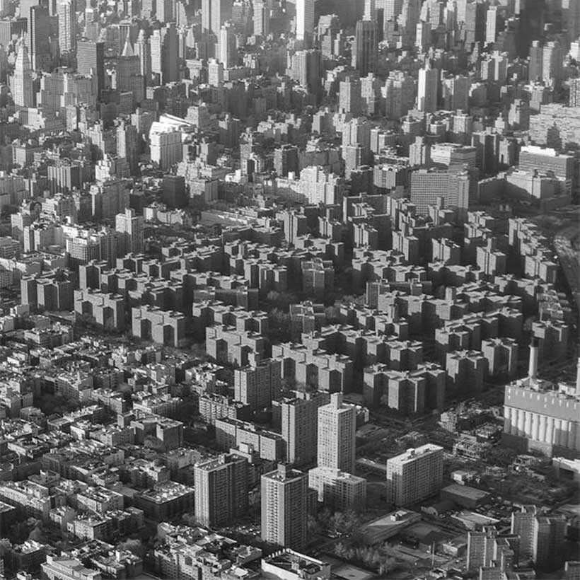 aerial of Stuyvesant Town and Peter Cooper Village in Manhattan