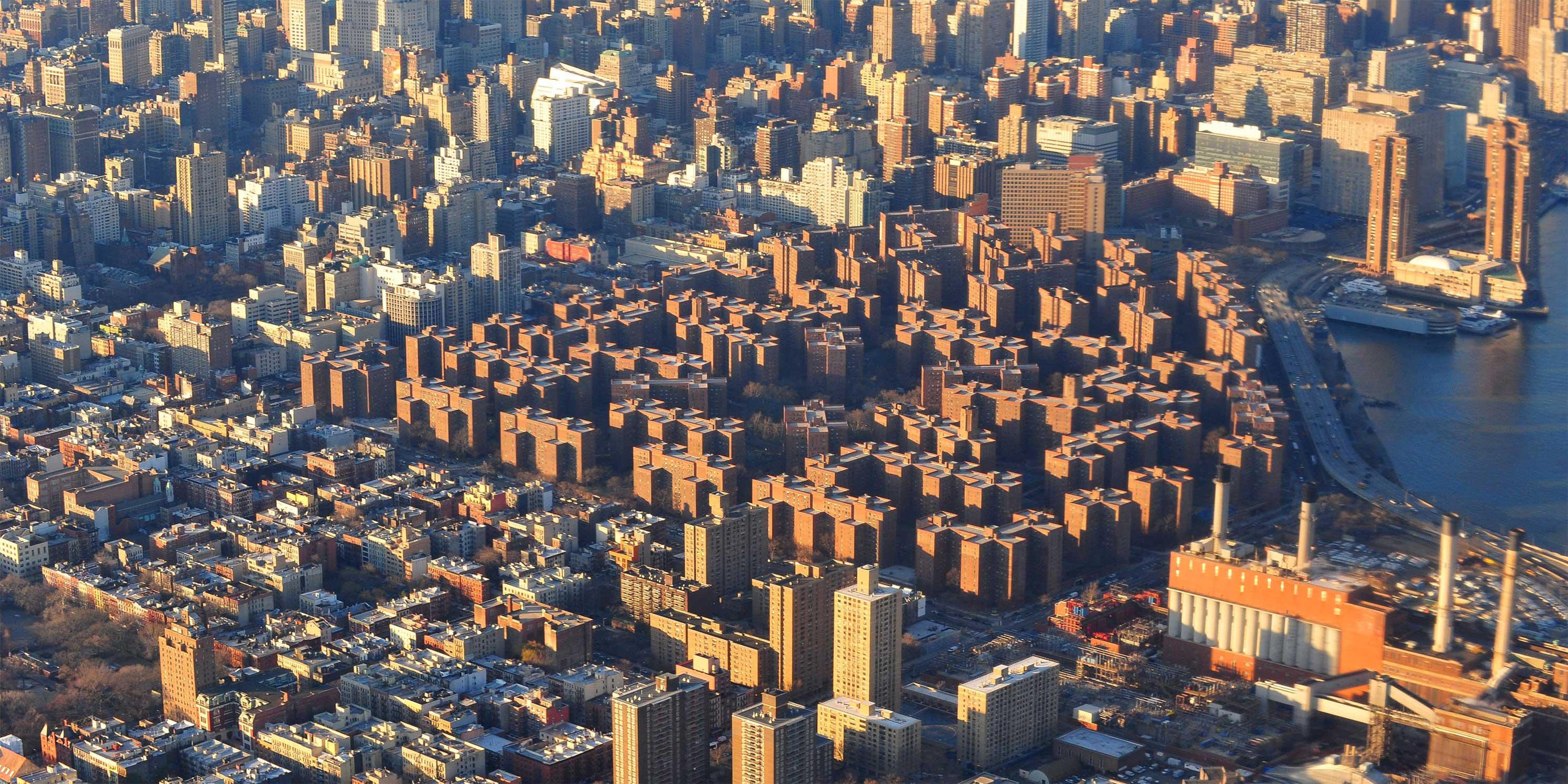 aerial of Stuyvesant Town and Peter Cooper Village in Manhattan