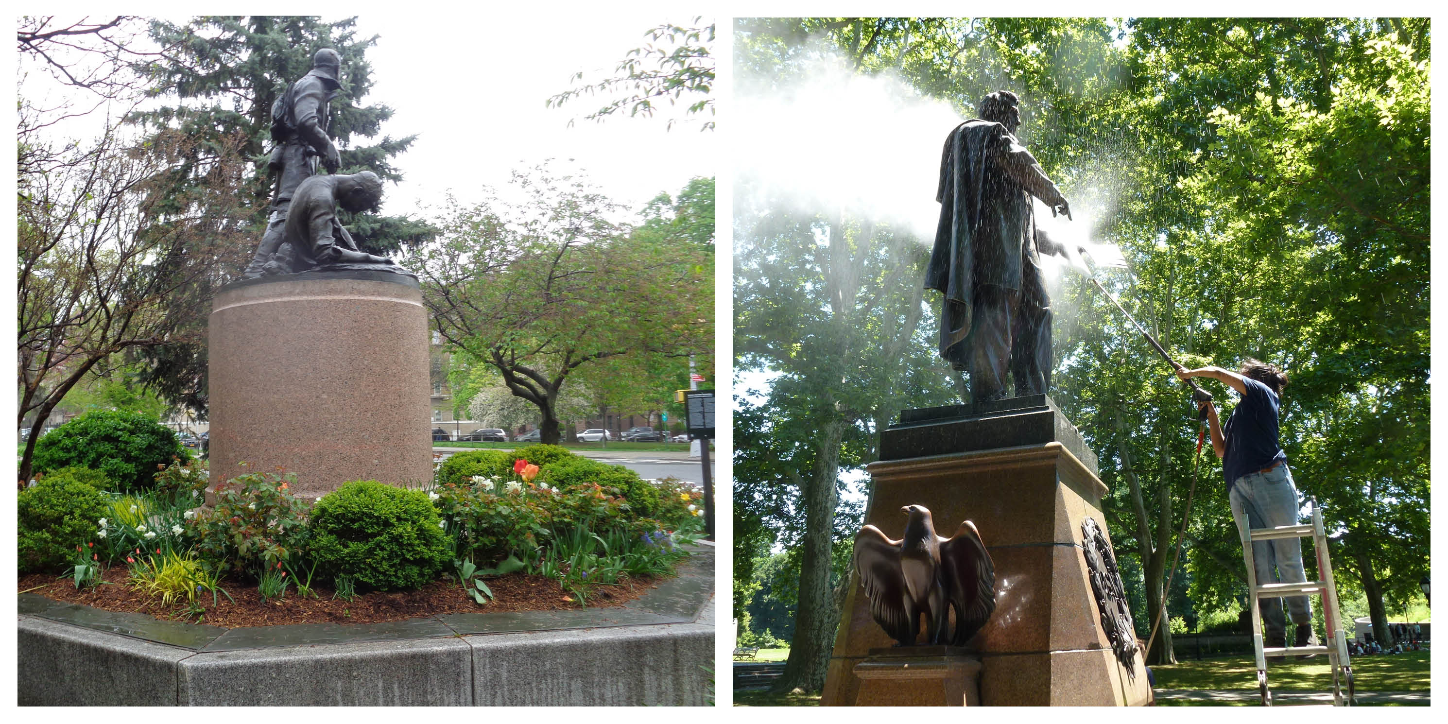 Bronx Victory monument and Abraham Lincoln memorial