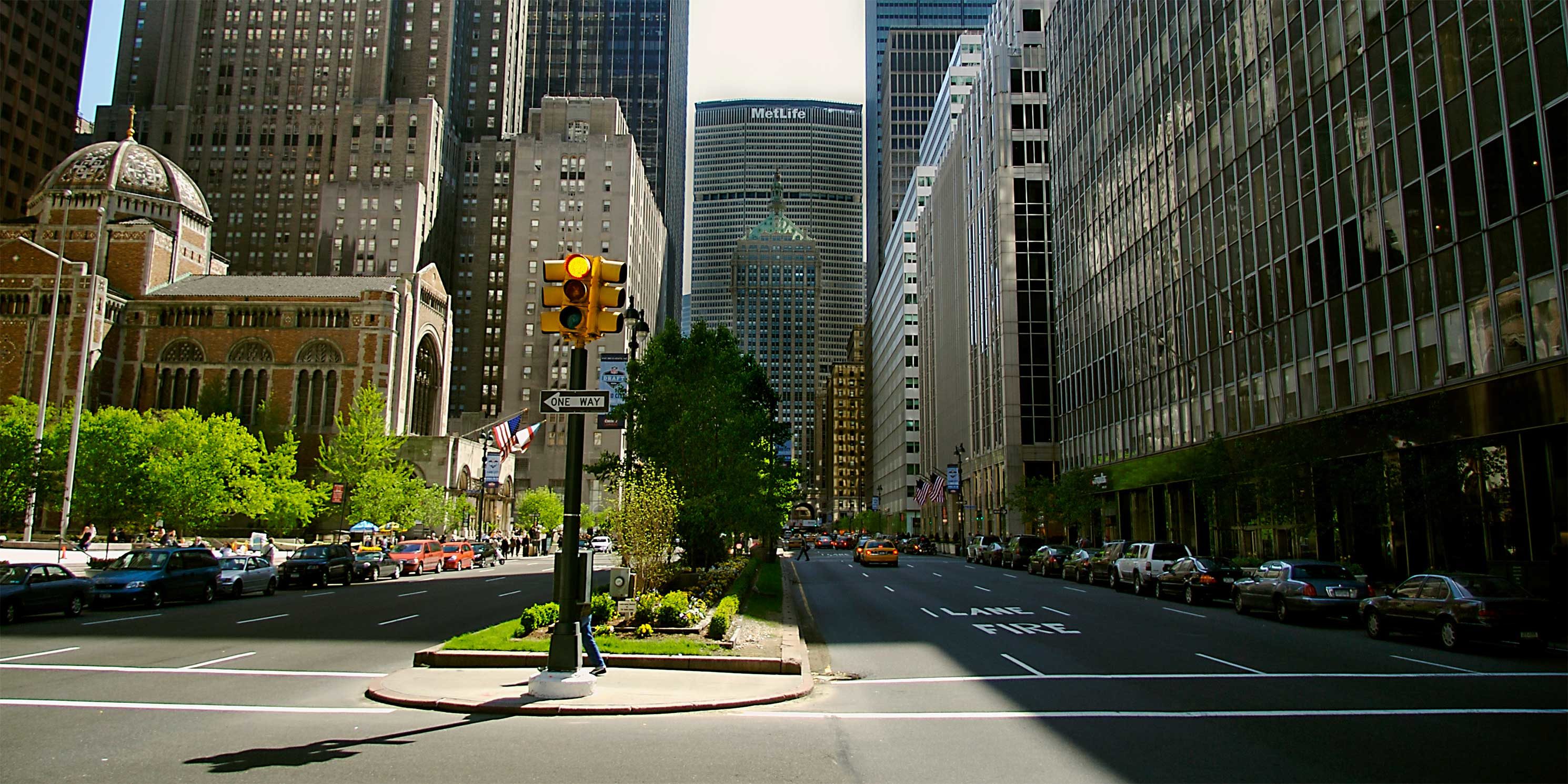 Looking down Park Avenue with Met Life Building in the background